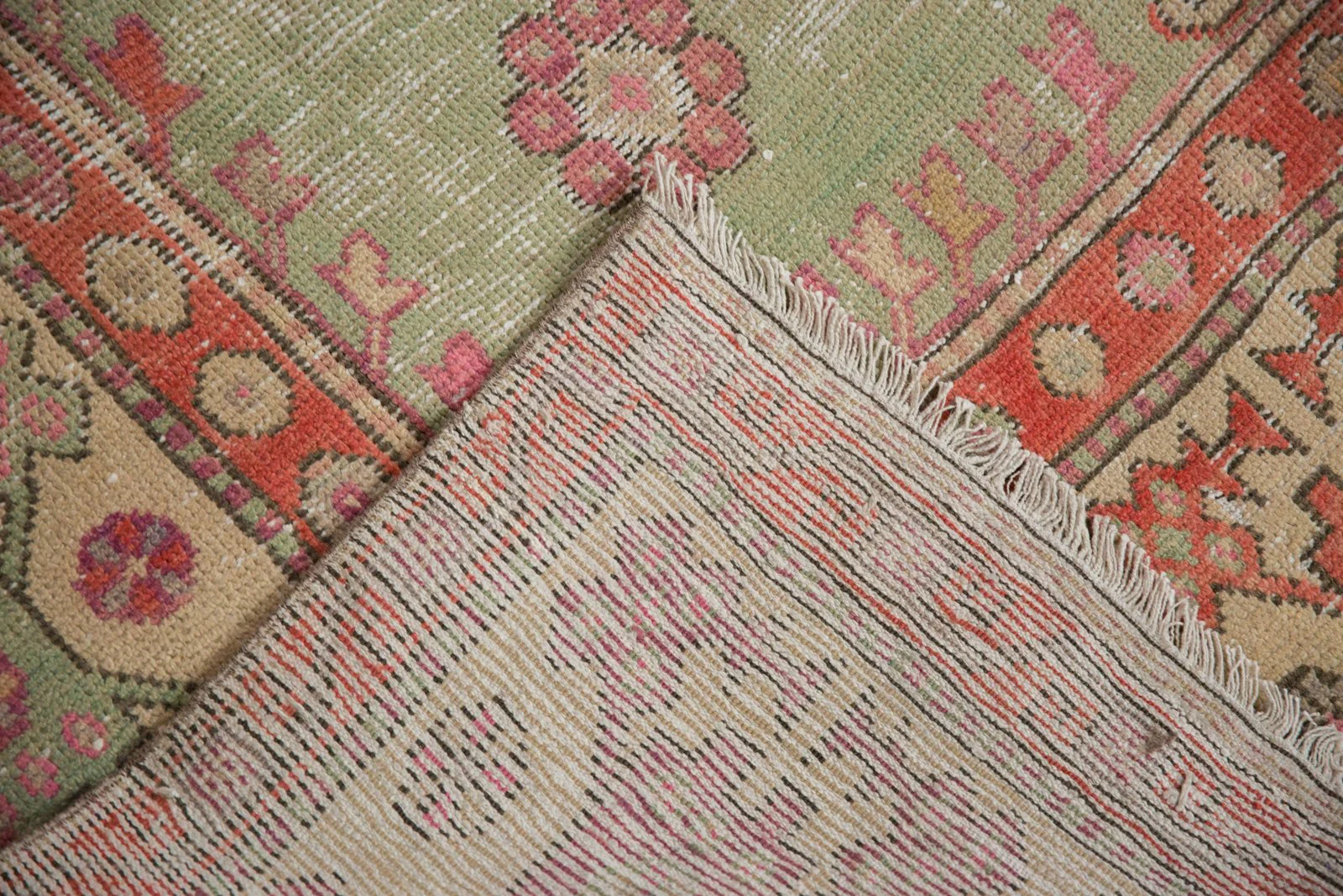 6x9 Vintage Distressed Oushak Carpet - Image 9