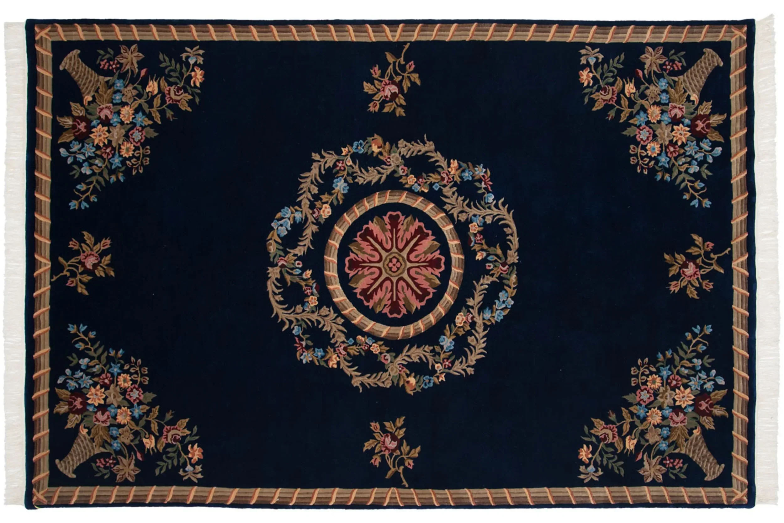 6x9 Vintage Indian Aubusson Design Carpet - Image 14