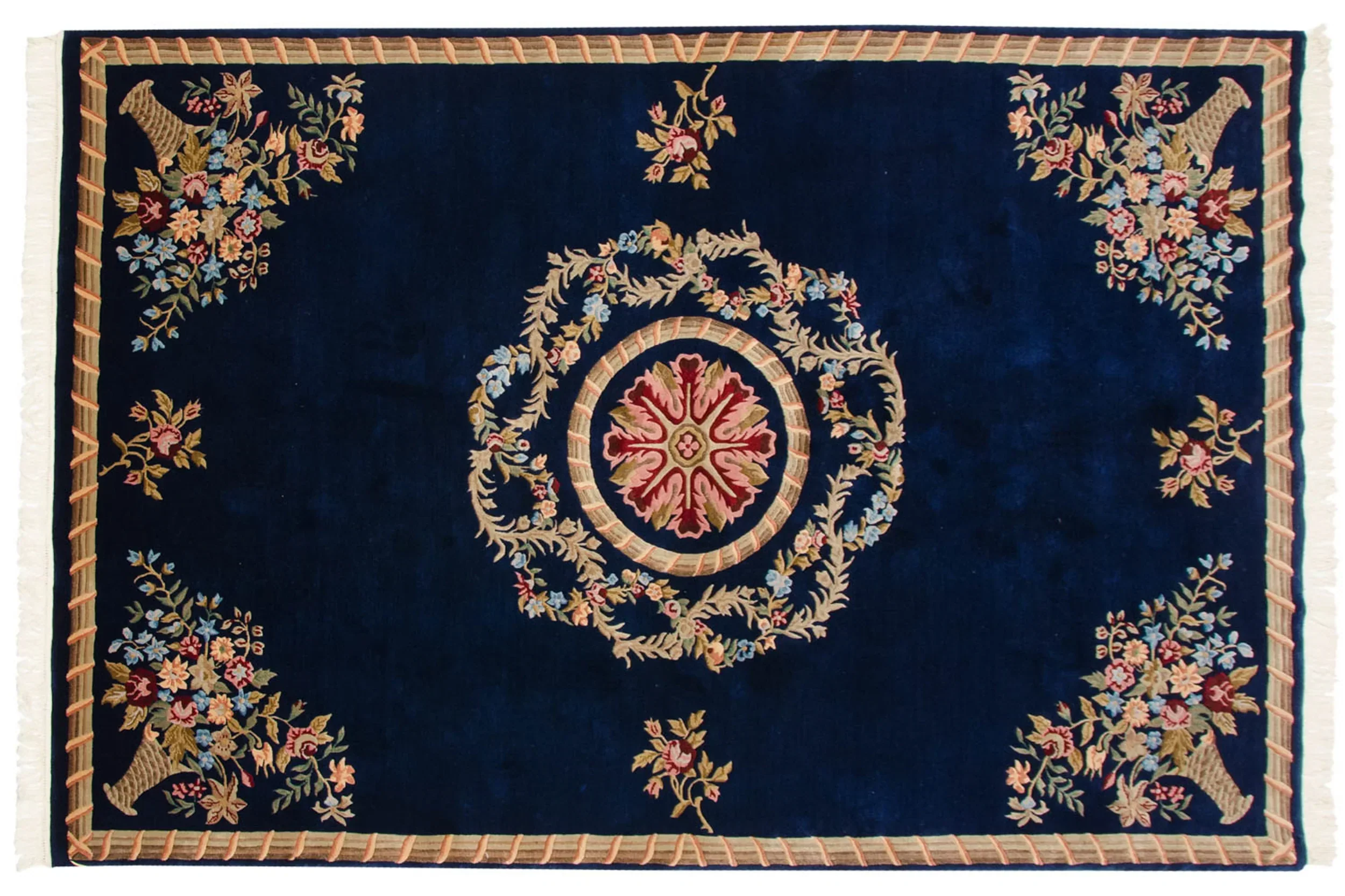 6x9 Vintage Indian Aubusson Design Carpet - Image 2
