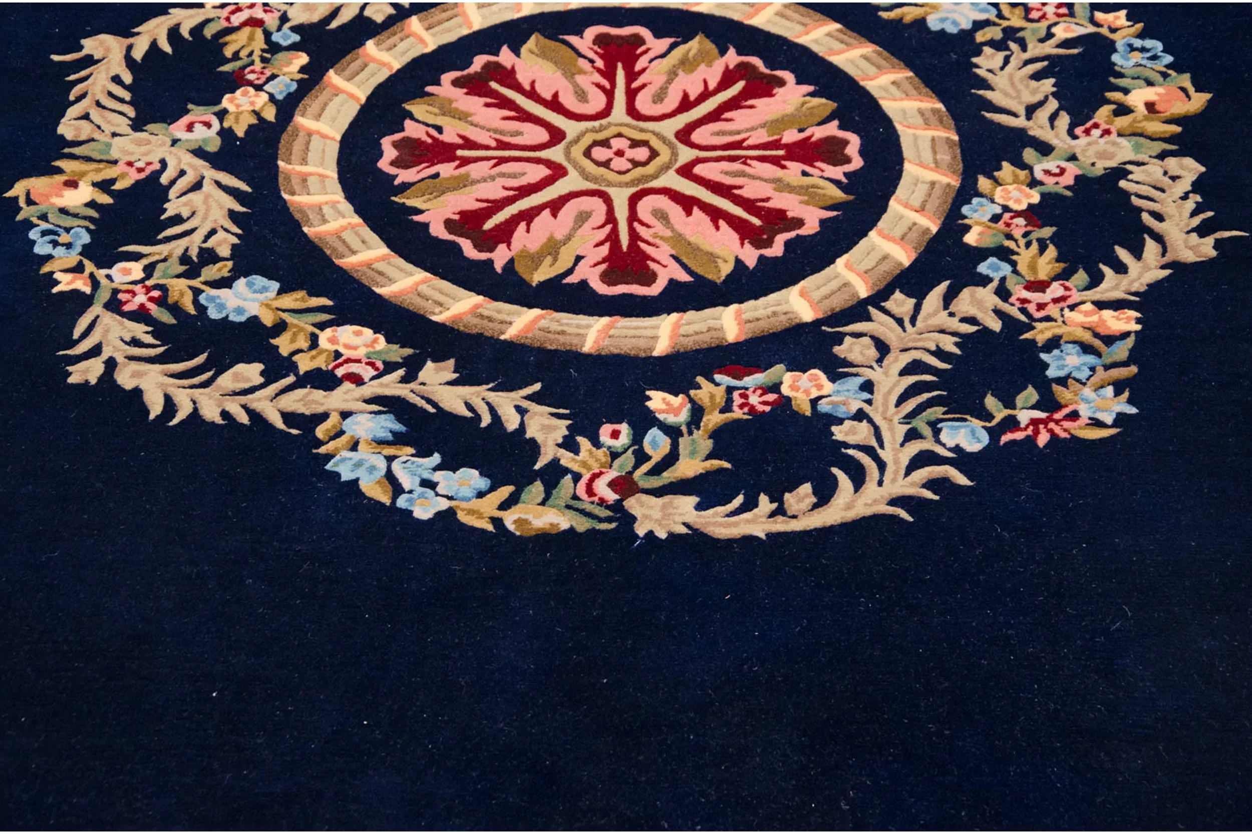 6x9 Vintage Indian Aubusson Design Carpet - Image 8