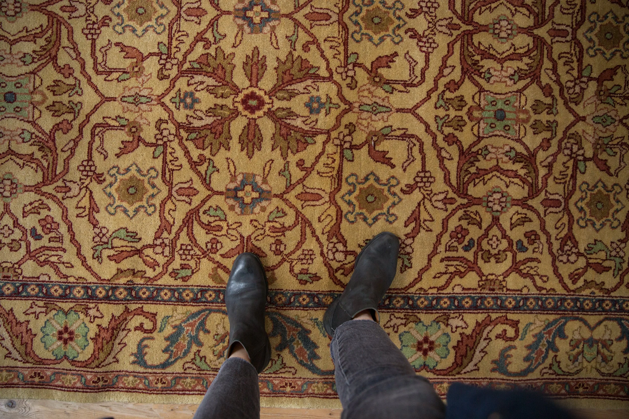 6x9 Vintage Indian Bijar Design Carpet - Image 2