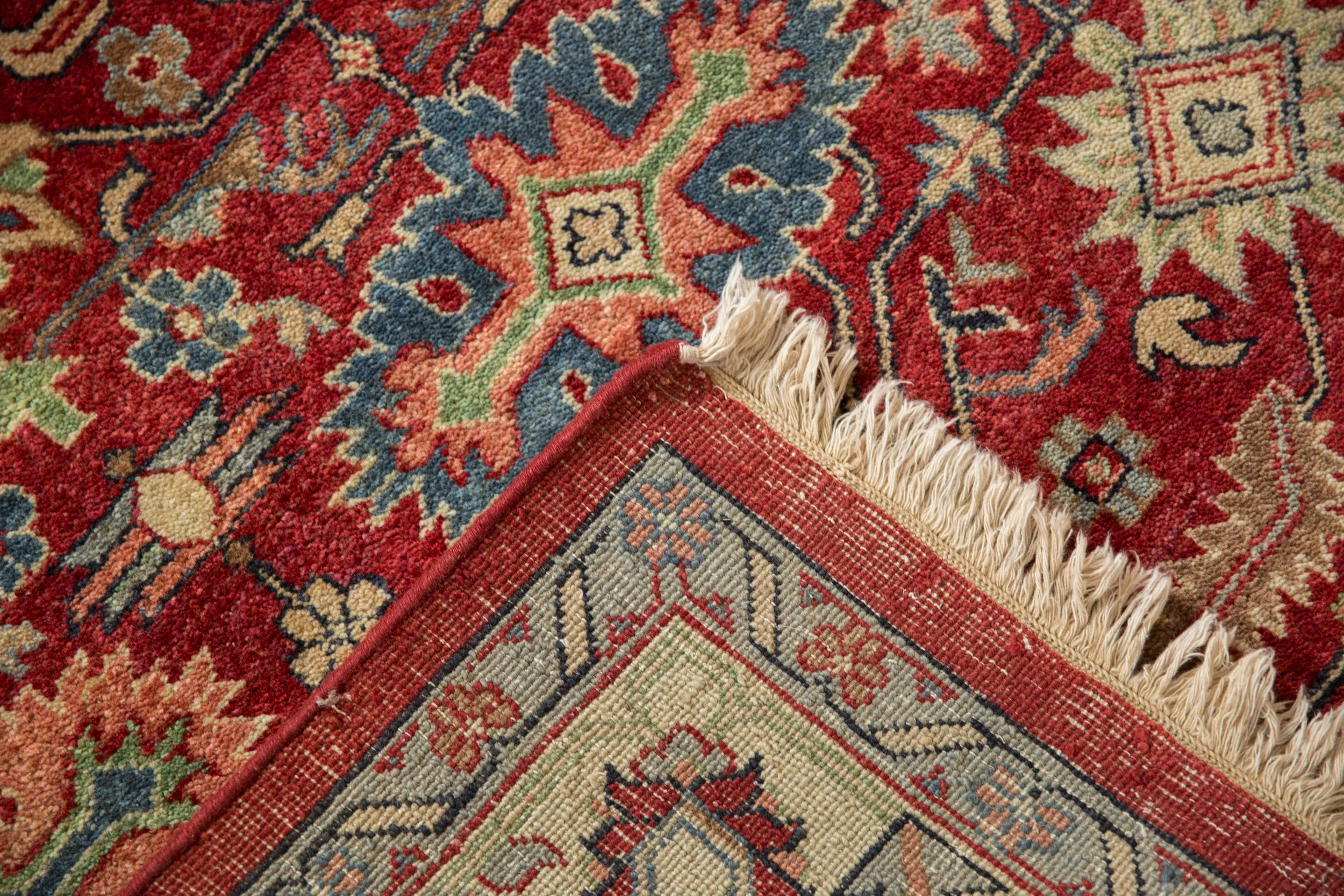 6x9 Vintage Indian Heriz Design Carpet - Image 5