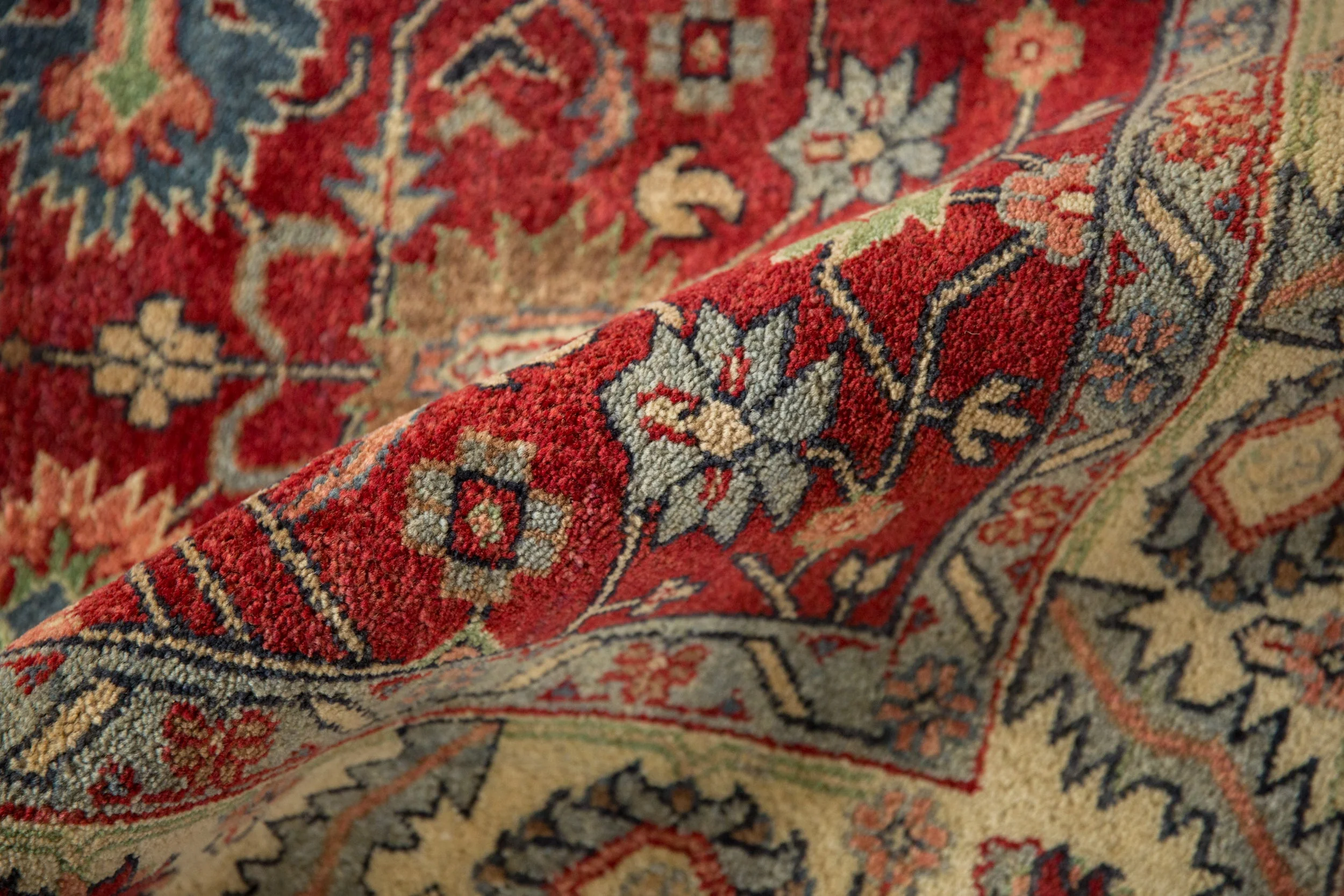 6x9 Vintage Indian Heriz Design Carpet - Image 8