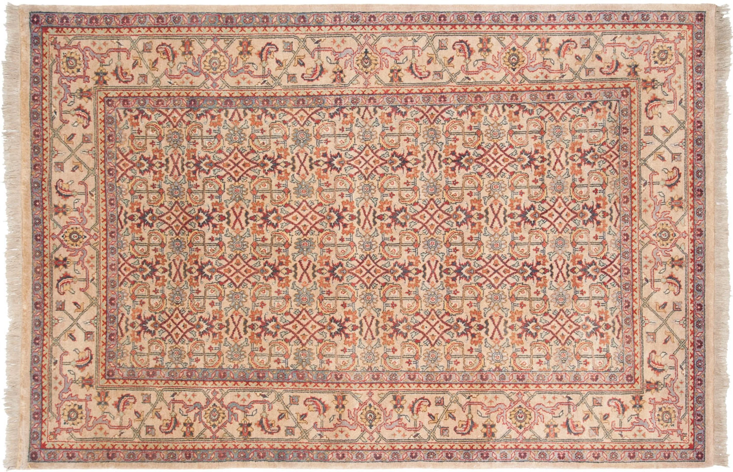 6x9 Vintage Indian Mahal Design Carpet - Image 10