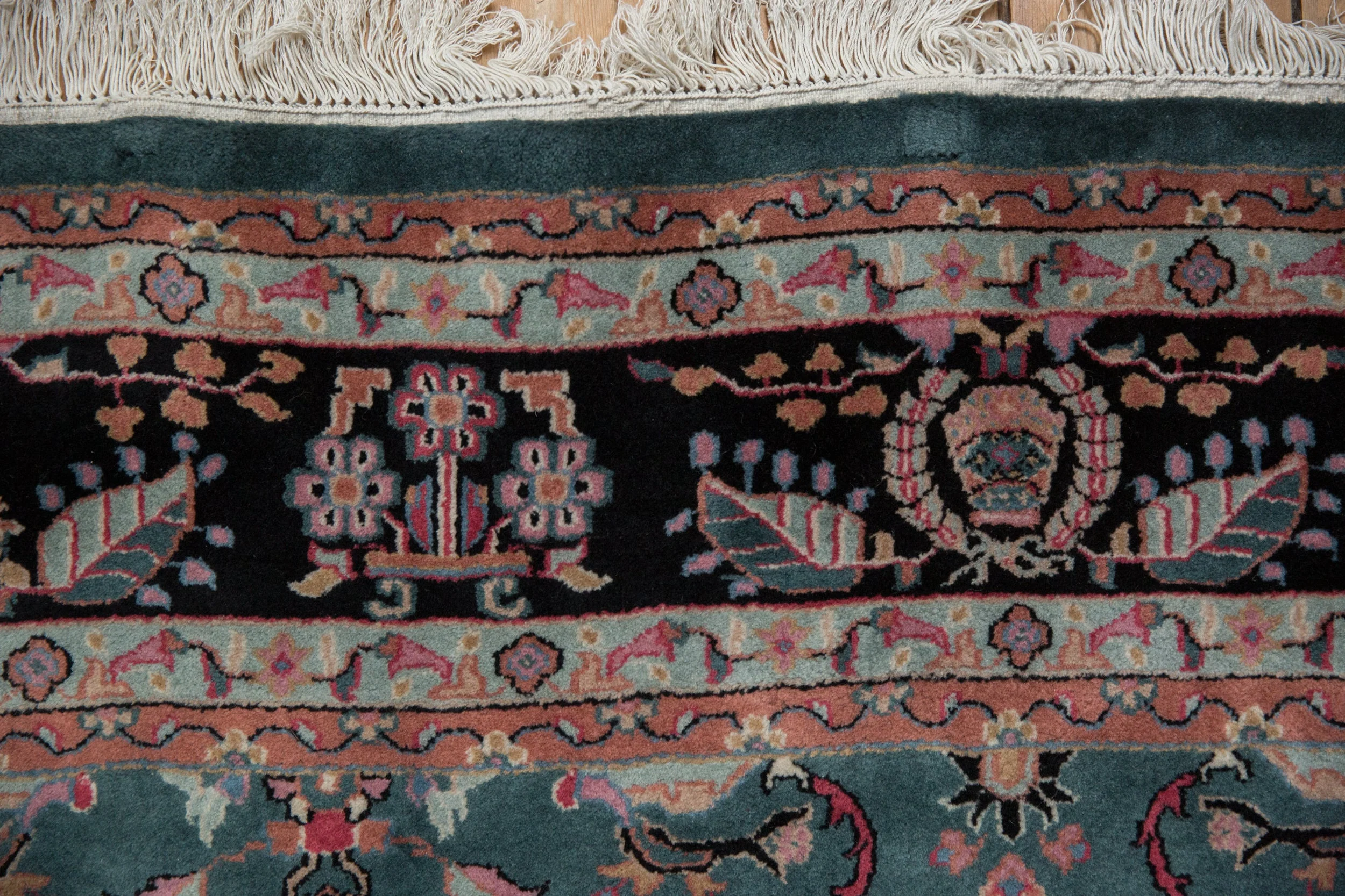 6x9 Vintage Indian Mohajeran Sarouk Design Carpet - Image 11