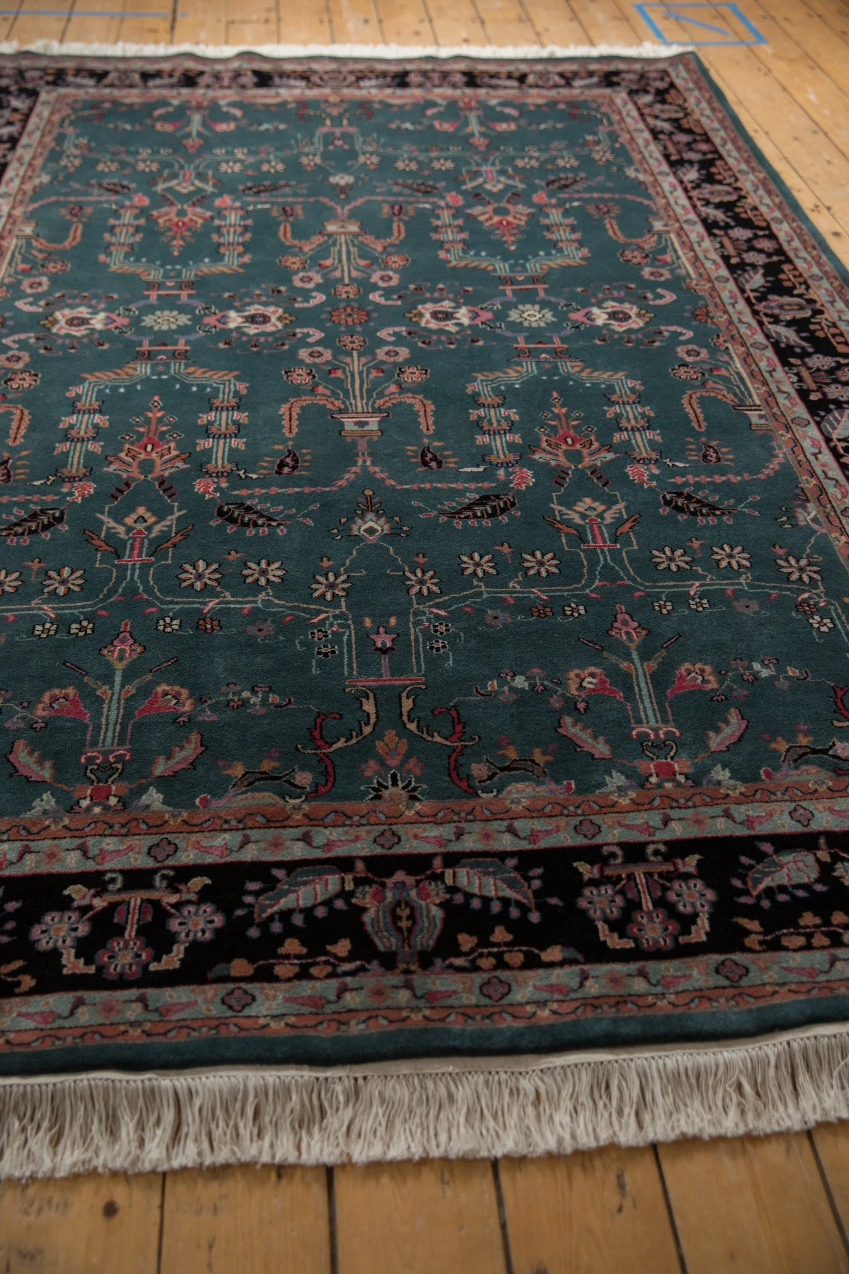6x9 Vintage Indian Mohajeran Sarouk Design Carpet - Image 4