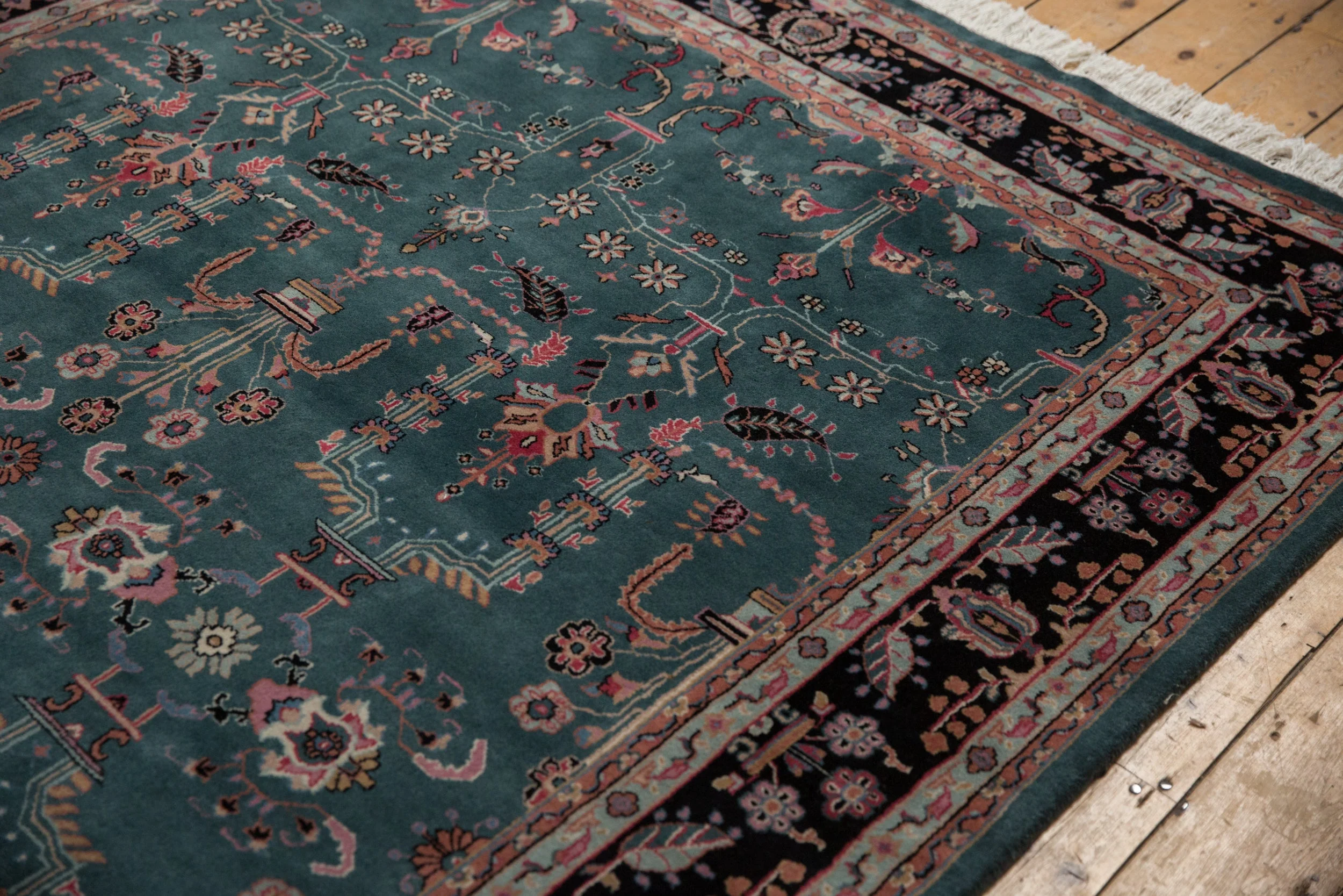 6x9 Vintage Indian Mohajeran Sarouk Design Carpet - Image 6