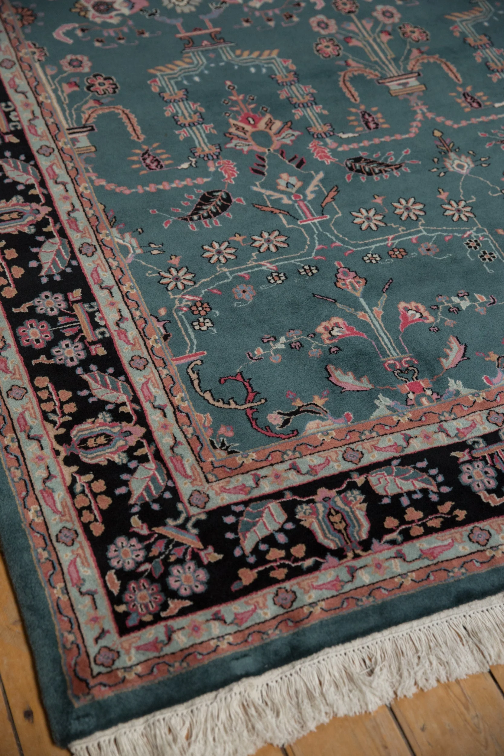 6x9 Vintage Indian Mohajeran Sarouk Design Carpet - Image 8