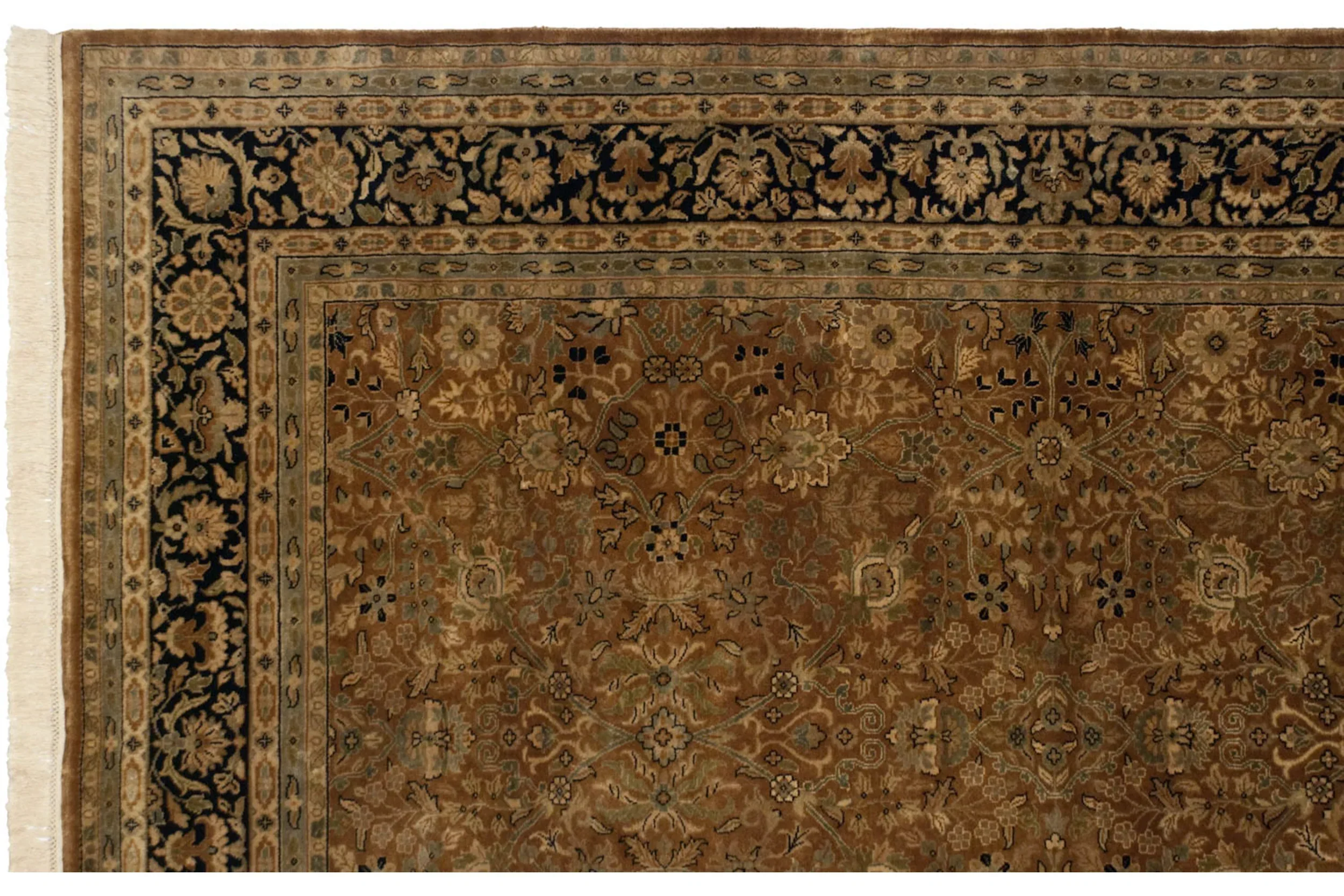 6x9 Vintage Indian Tabriz Design Carpet - Image 10