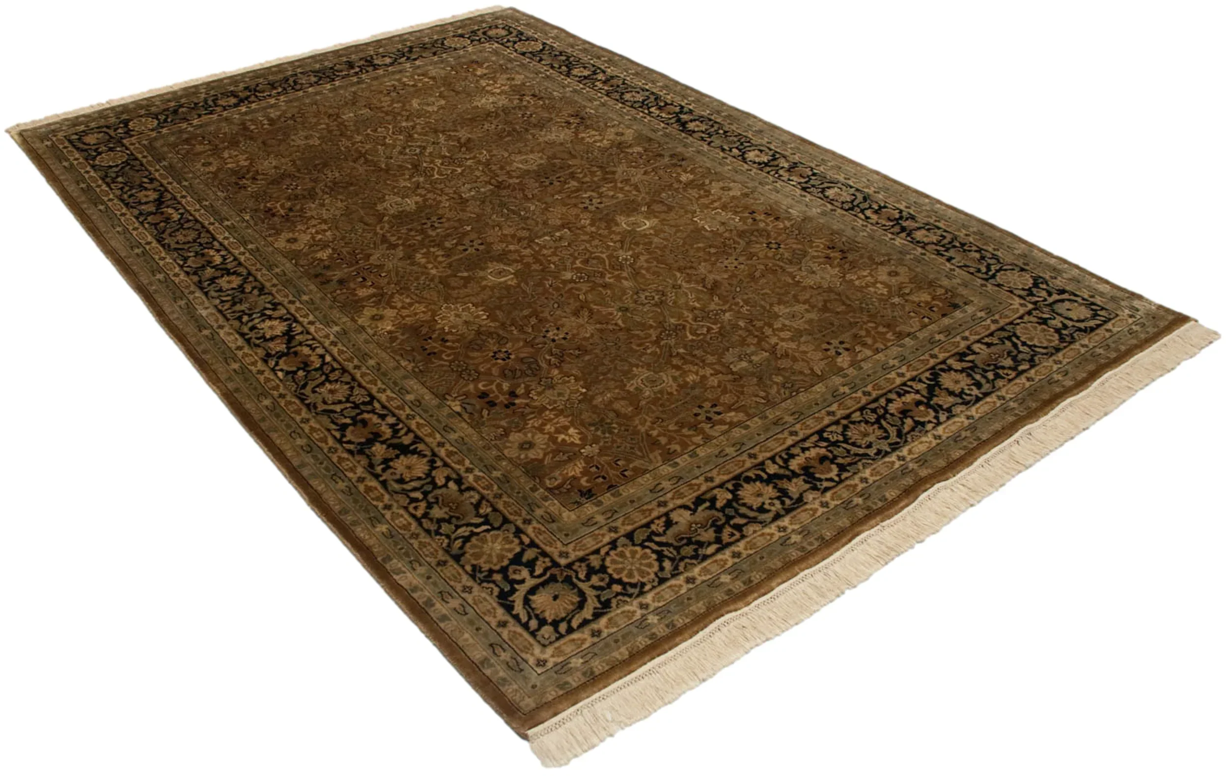 6x9 Vintage Indian Tabriz Design Carpet - Image 3