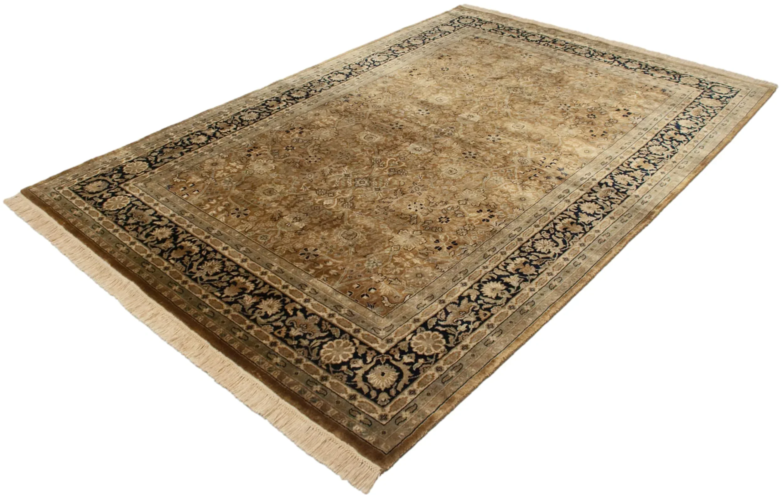 6x9 Vintage Indian Tabriz Design Carpet - Image 4