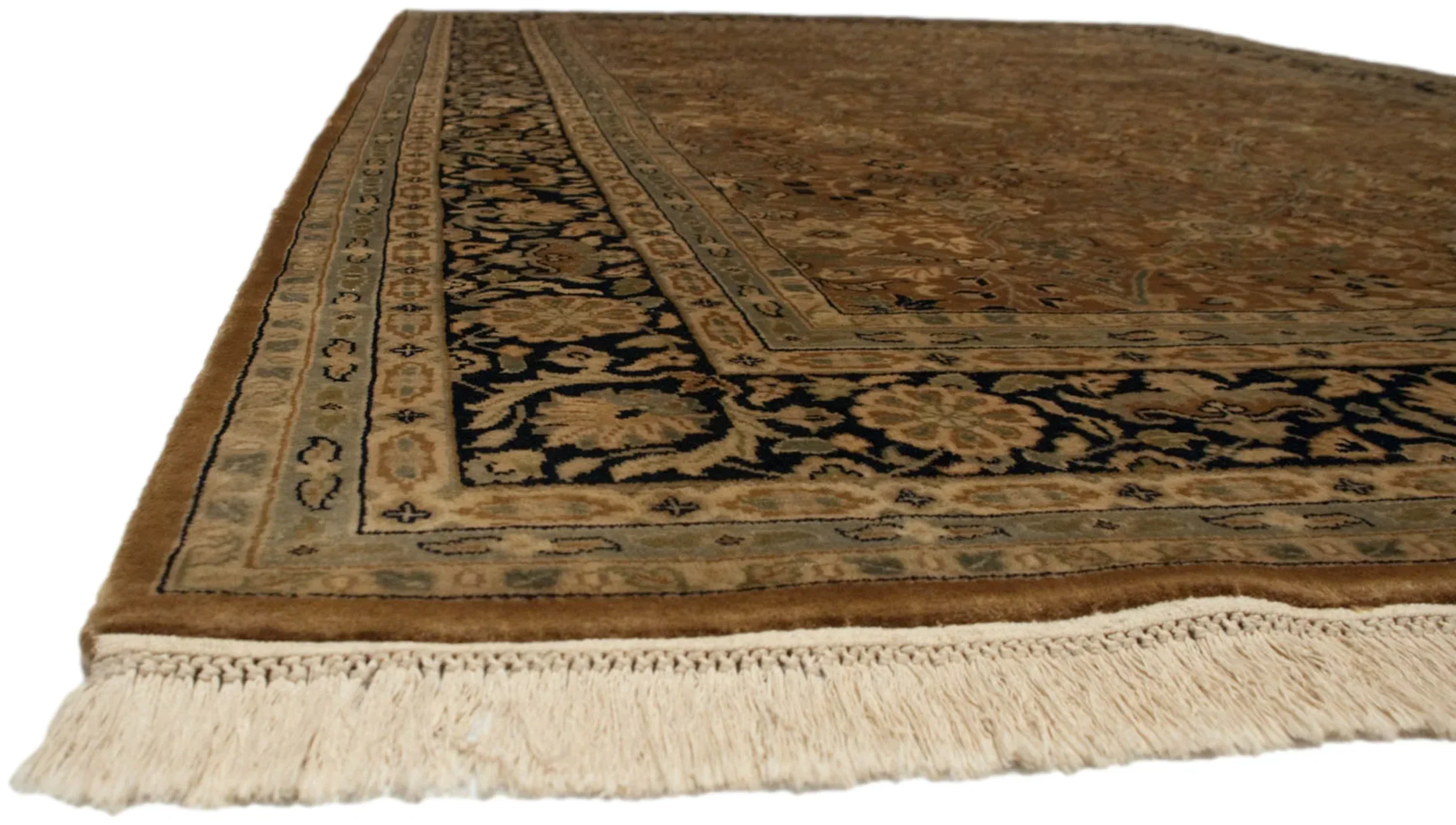 6x9 Vintage Indian Tabriz Design Carpet - Image 5