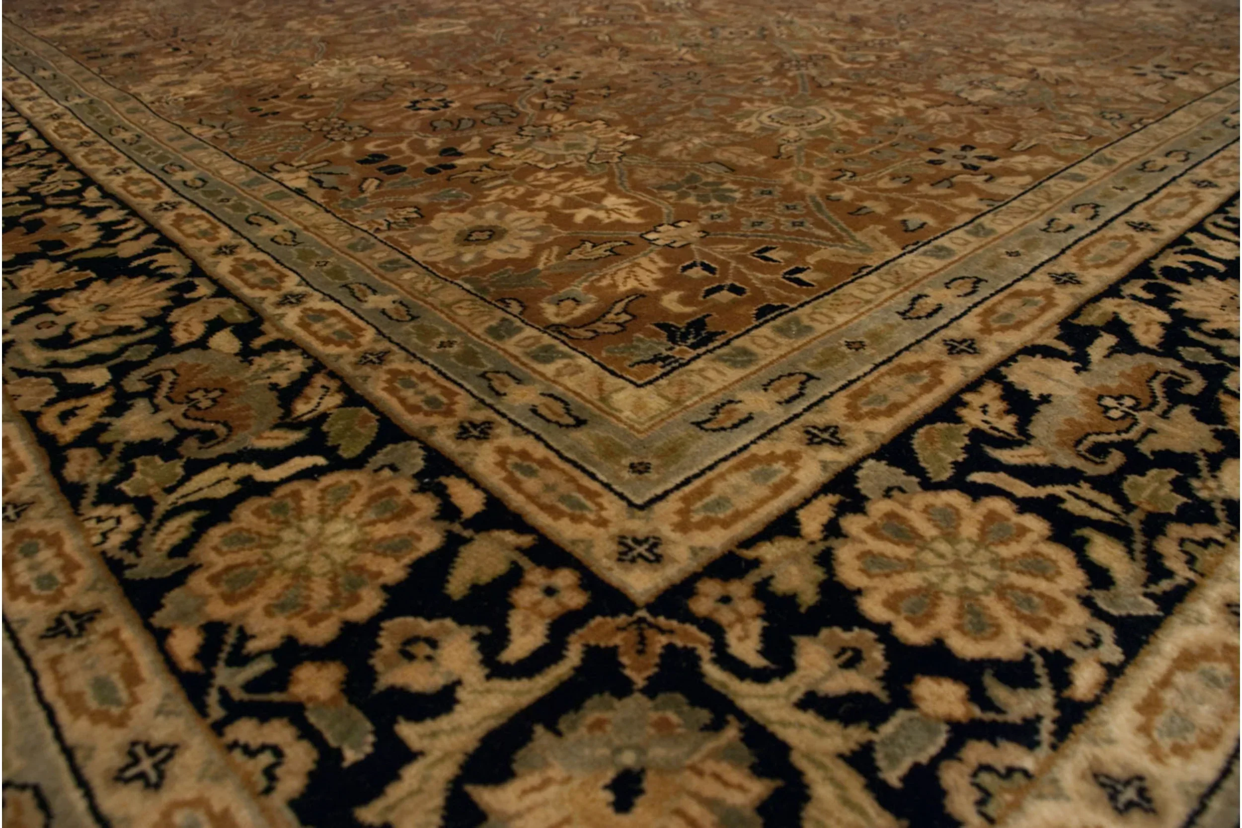 6x9 Vintage Indian Tabriz Design Carpet - Image 6