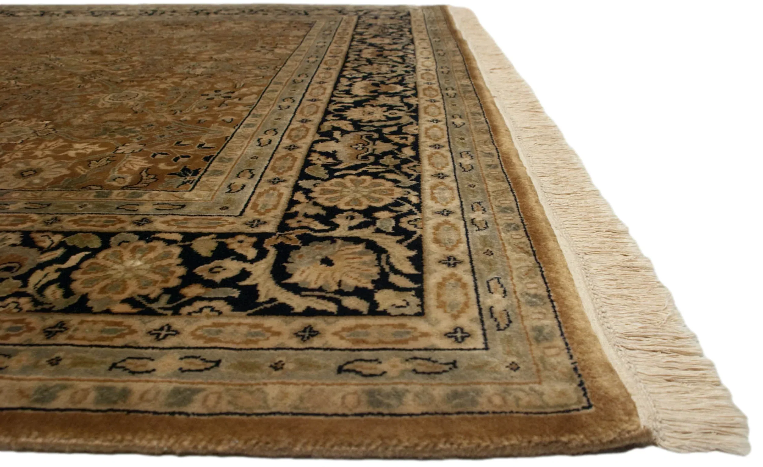 6x9 Vintage Indian Tabriz Design Carpet - Image 7