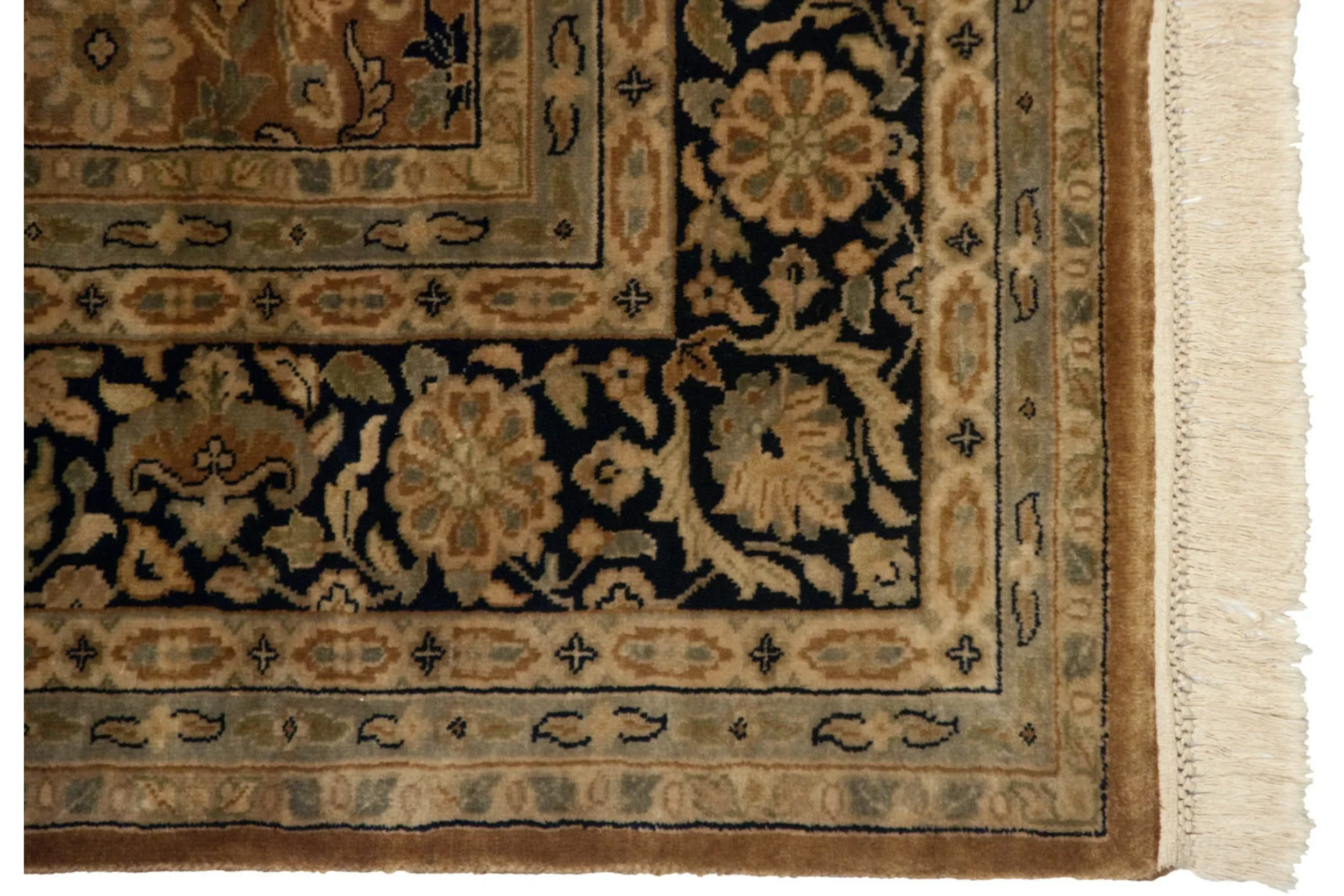 6x9 Vintage Indian Tabriz Design Carpet - Image 8