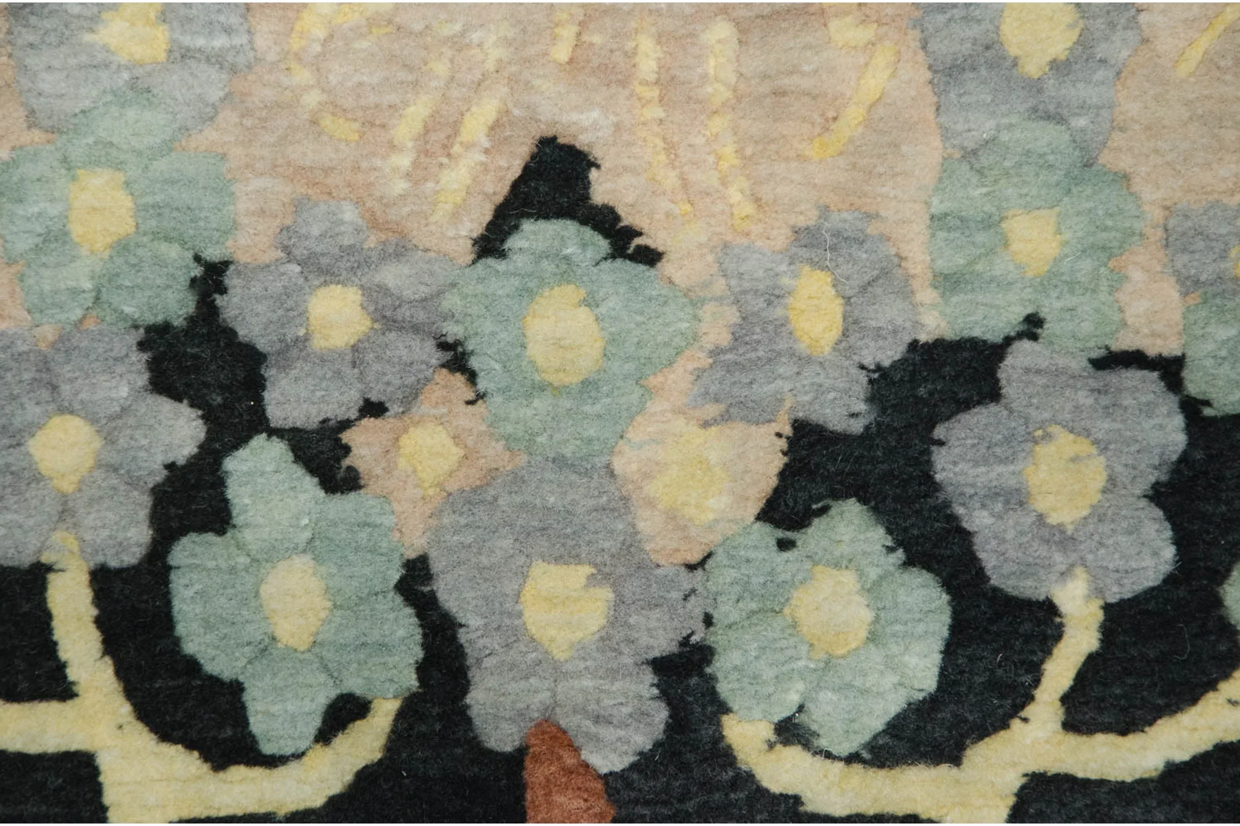 6x9 Vintage Indian William Morris Design Carpet - Image 8
