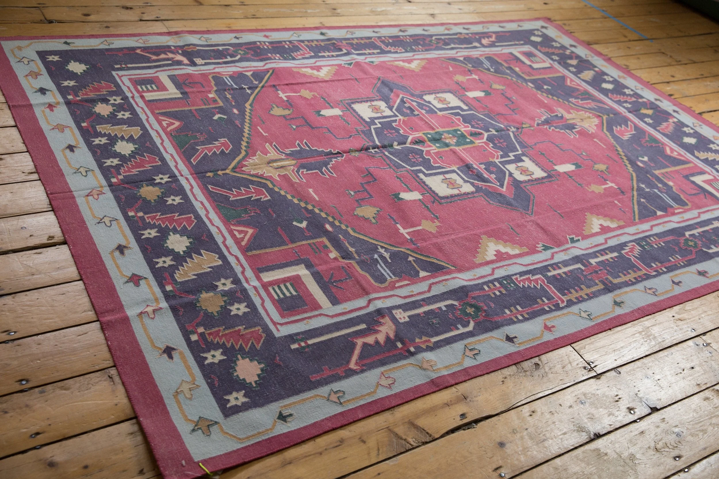 6x9 Vintage Stone Wash Dhurrie Carpet - Image 10