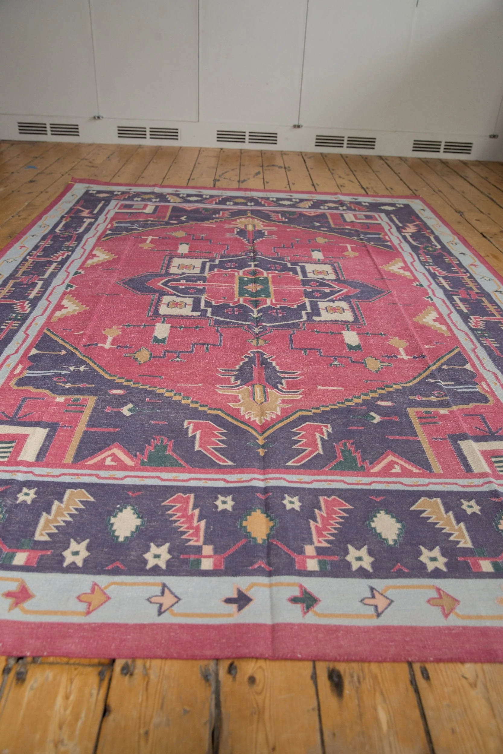 6x9 Vintage Stone Wash Dhurrie Carpet - Image 3