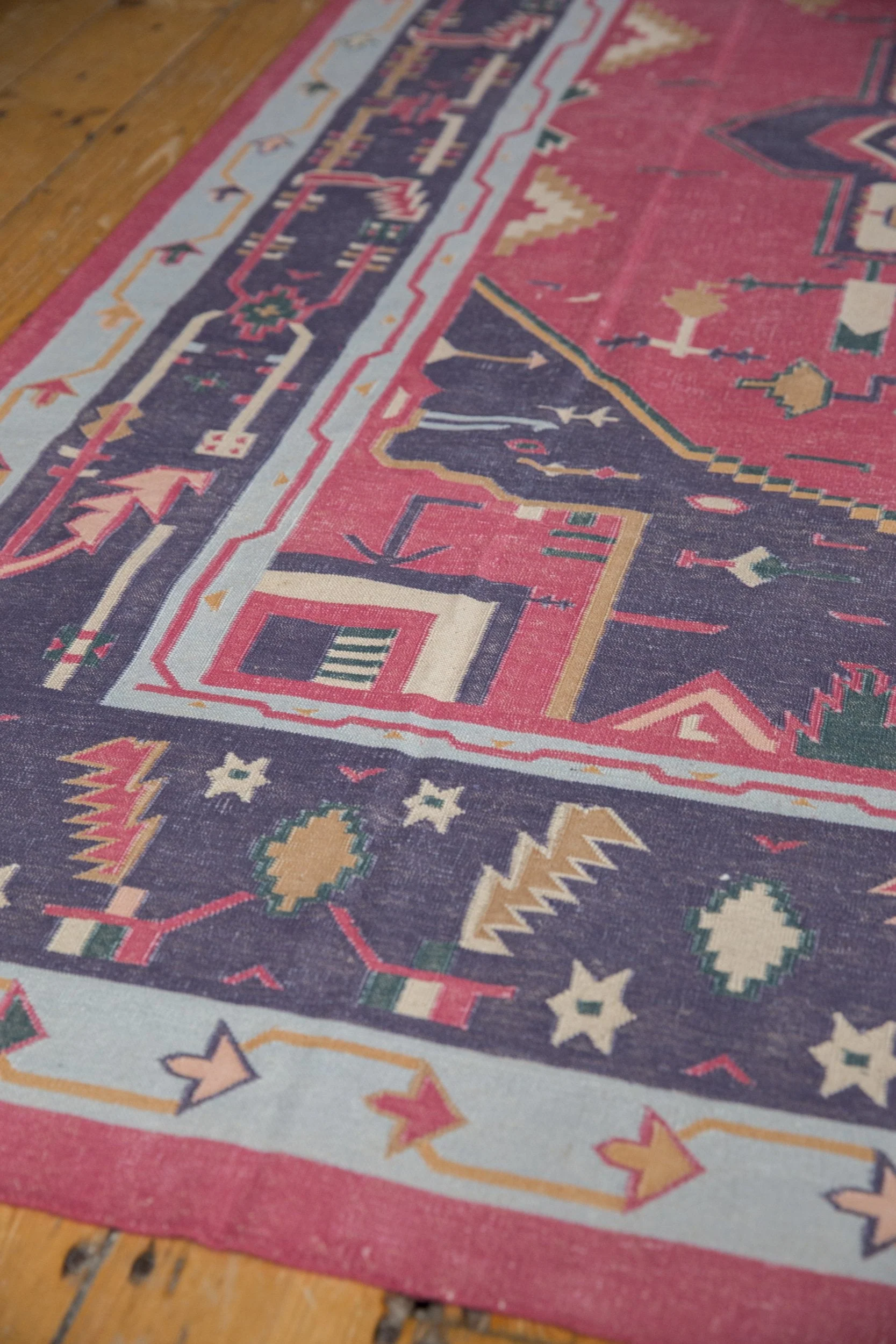 6x9 Vintage Stone Wash Dhurrie Carpet - Image 4