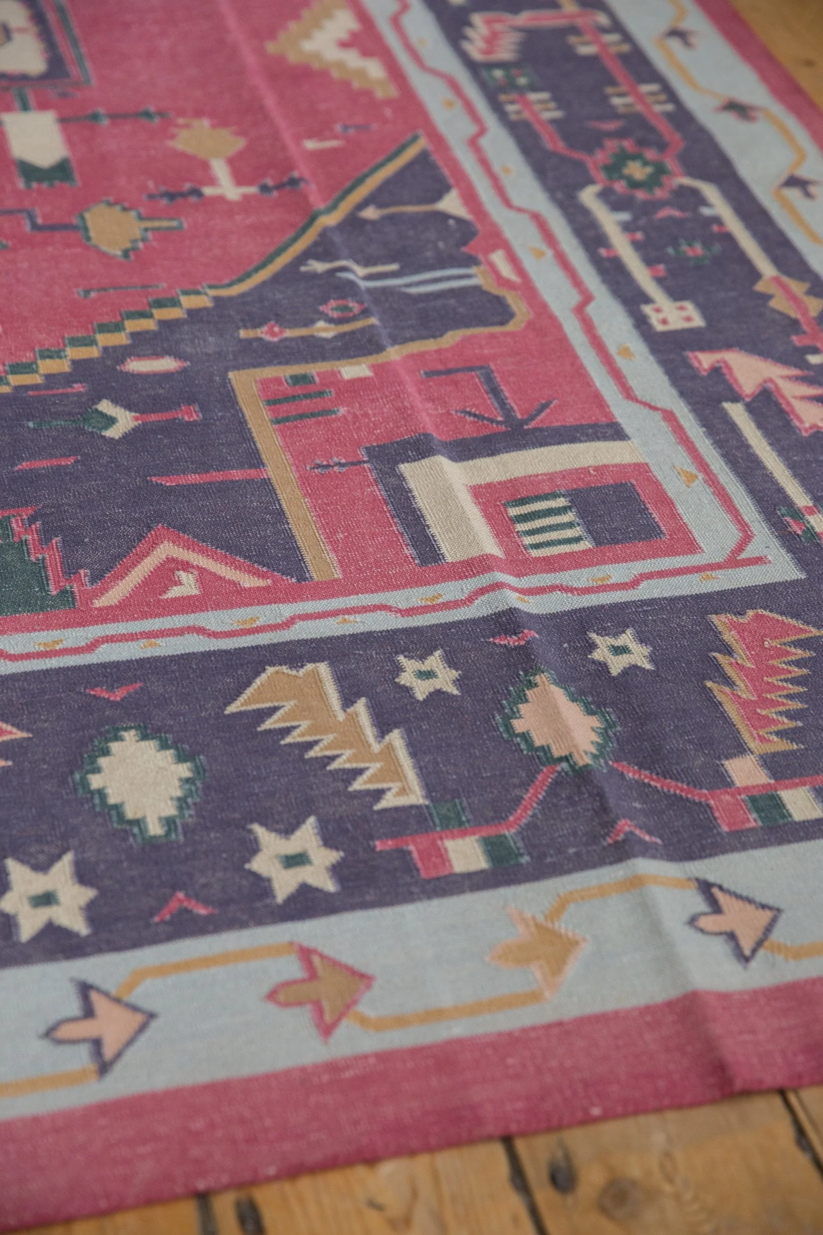 6x9 Vintage Stone Wash Dhurrie Carpet - Image 5