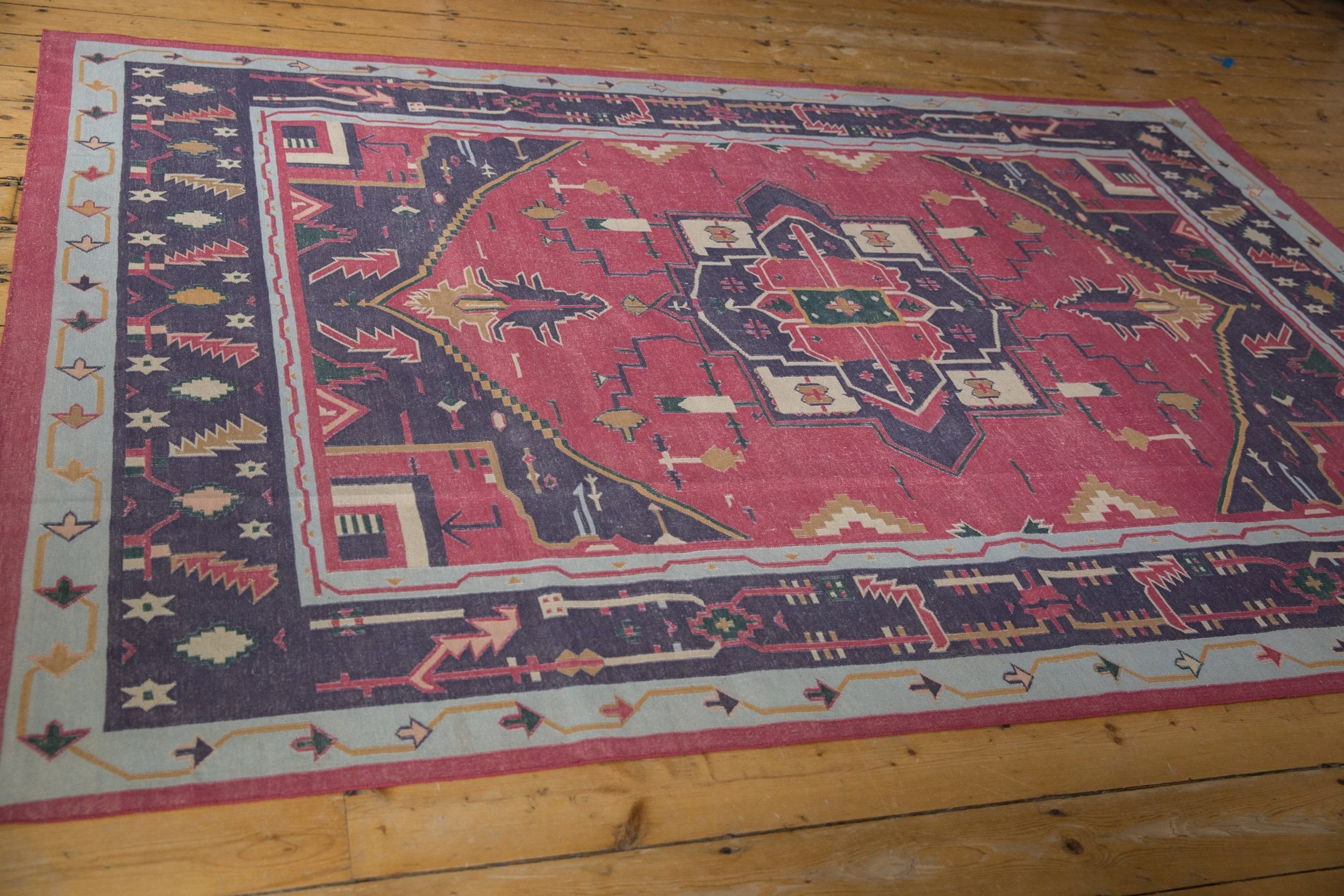 6x9 Vintage Stone Wash Dhurrie Carpet - Image 6