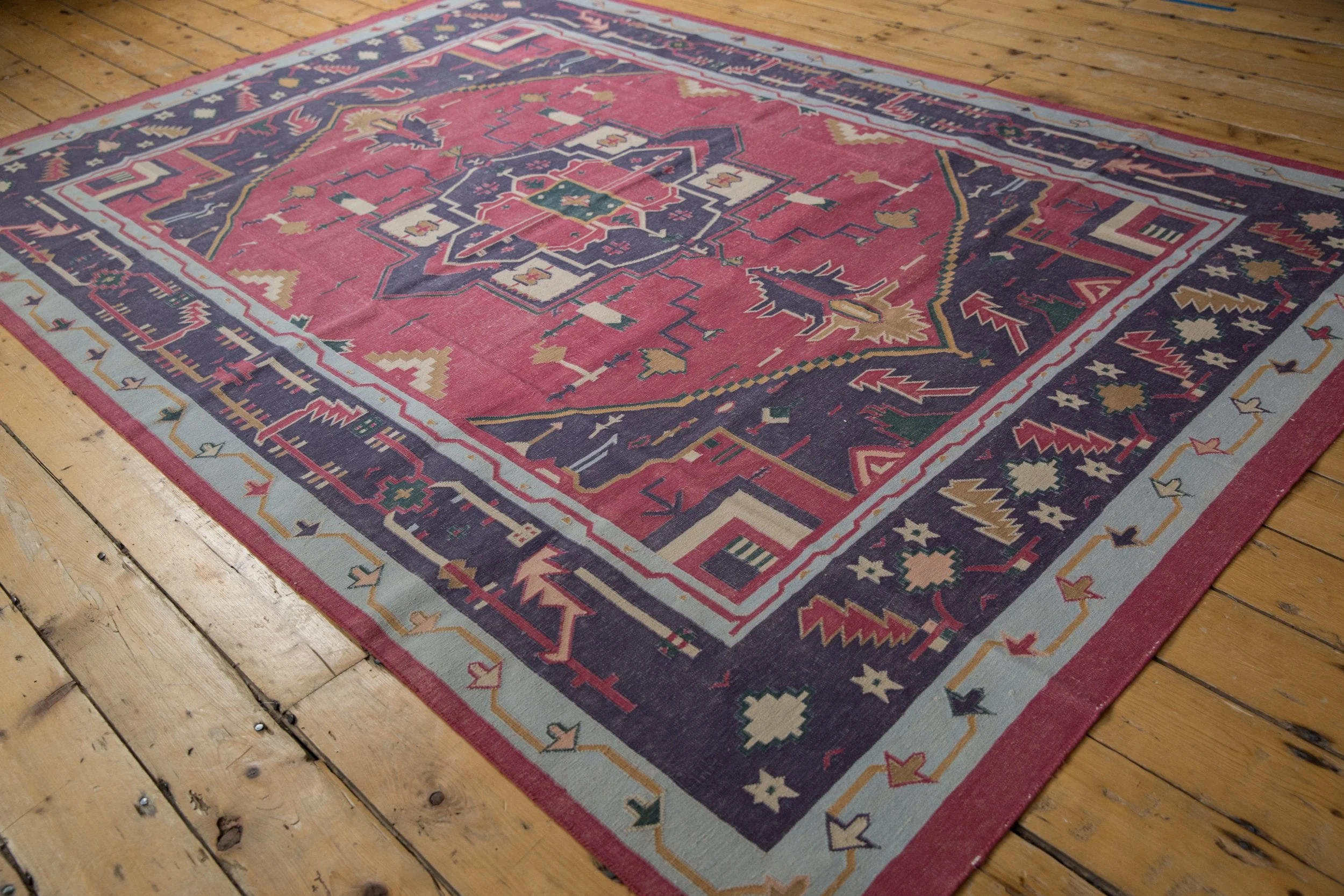 6x9 Vintage Stone Wash Dhurrie Carpet - Image 7