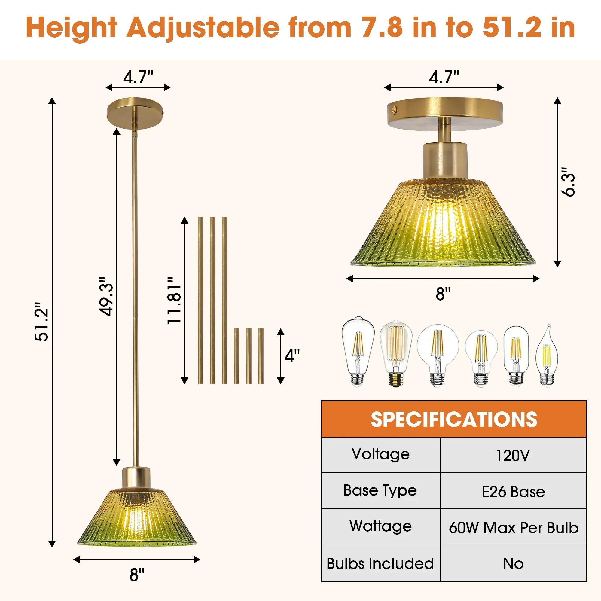 7.5 Inch Yetta 1-Light Island Pendant Light - Image 7
