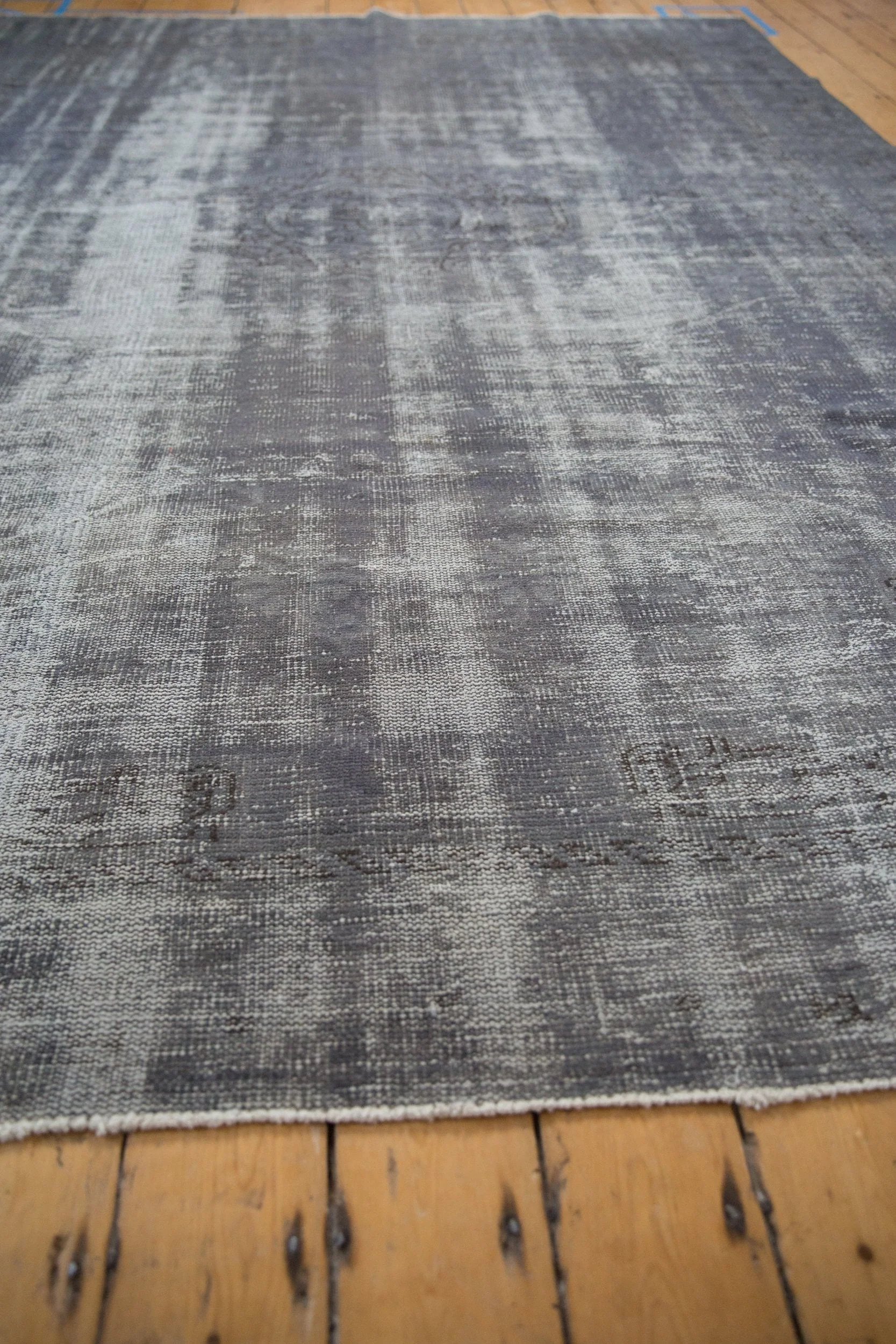 7.5x10.5 Vintage Distressed Overdyed Oushak Carpet - Image 9