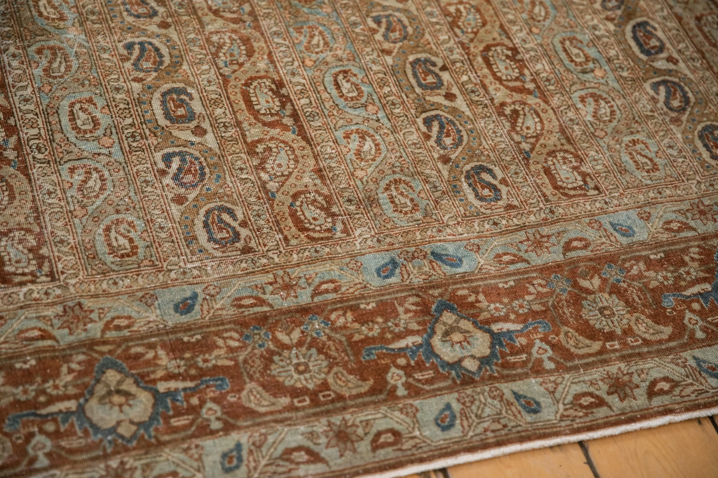 7.5x10.5 Vintage Distressed Qom Carpet - Image 10