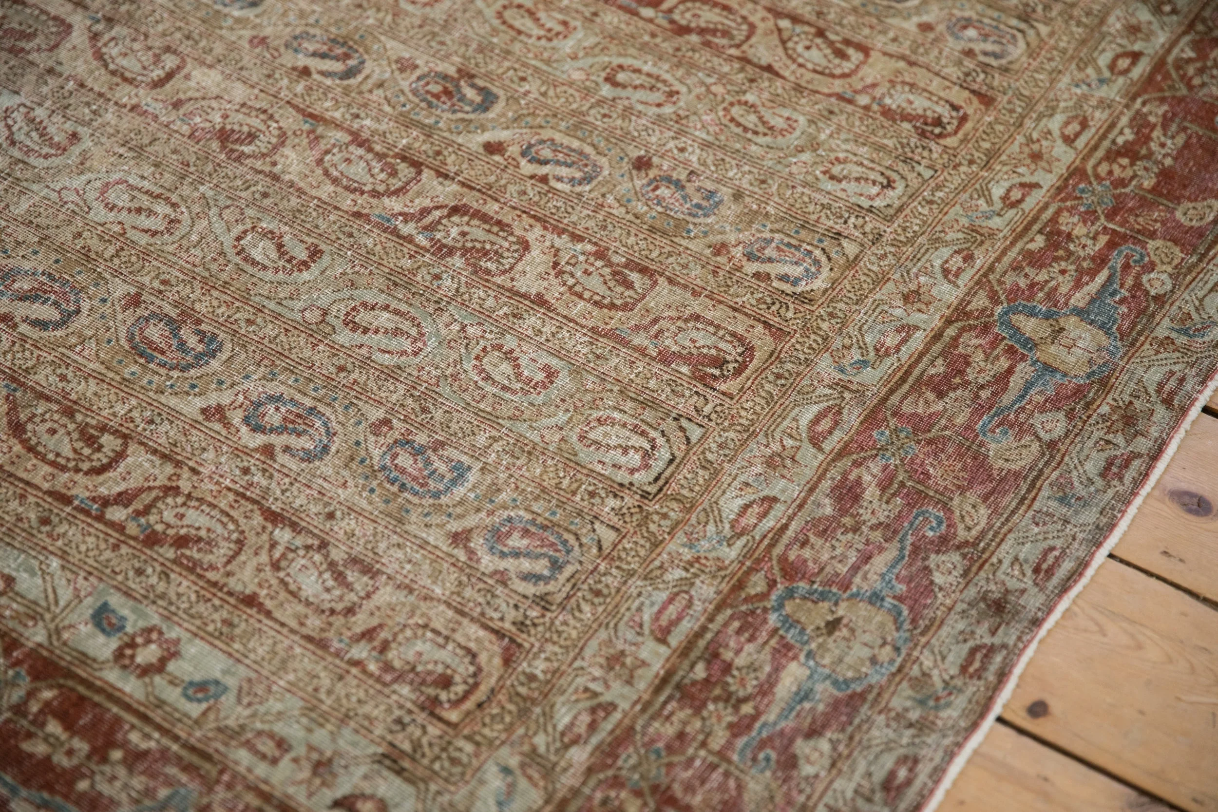 7.5x10.5 Vintage Distressed Qom Carpet - Image 5