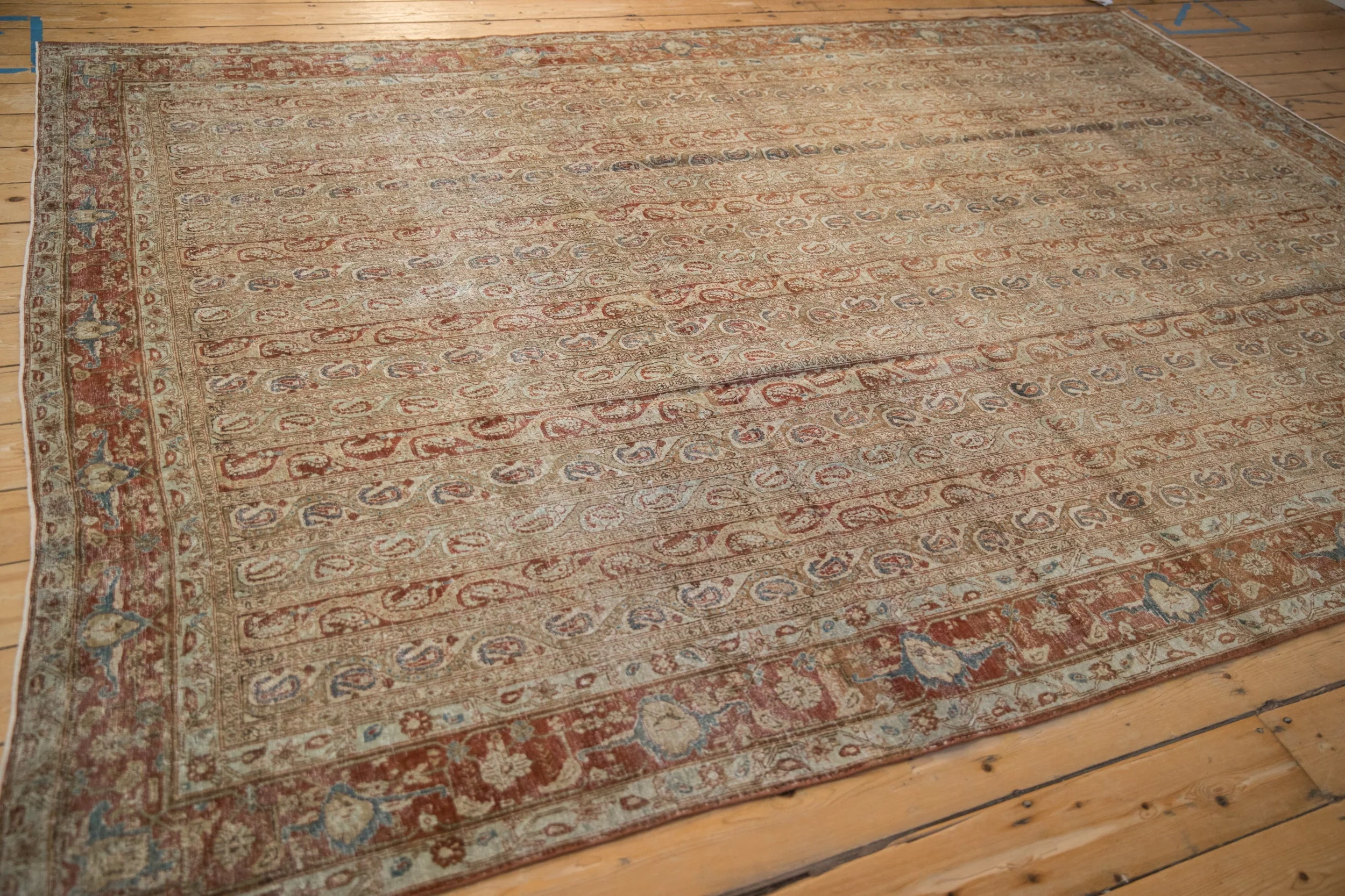 7.5x10.5 Vintage Distressed Qom Carpet - Image 7