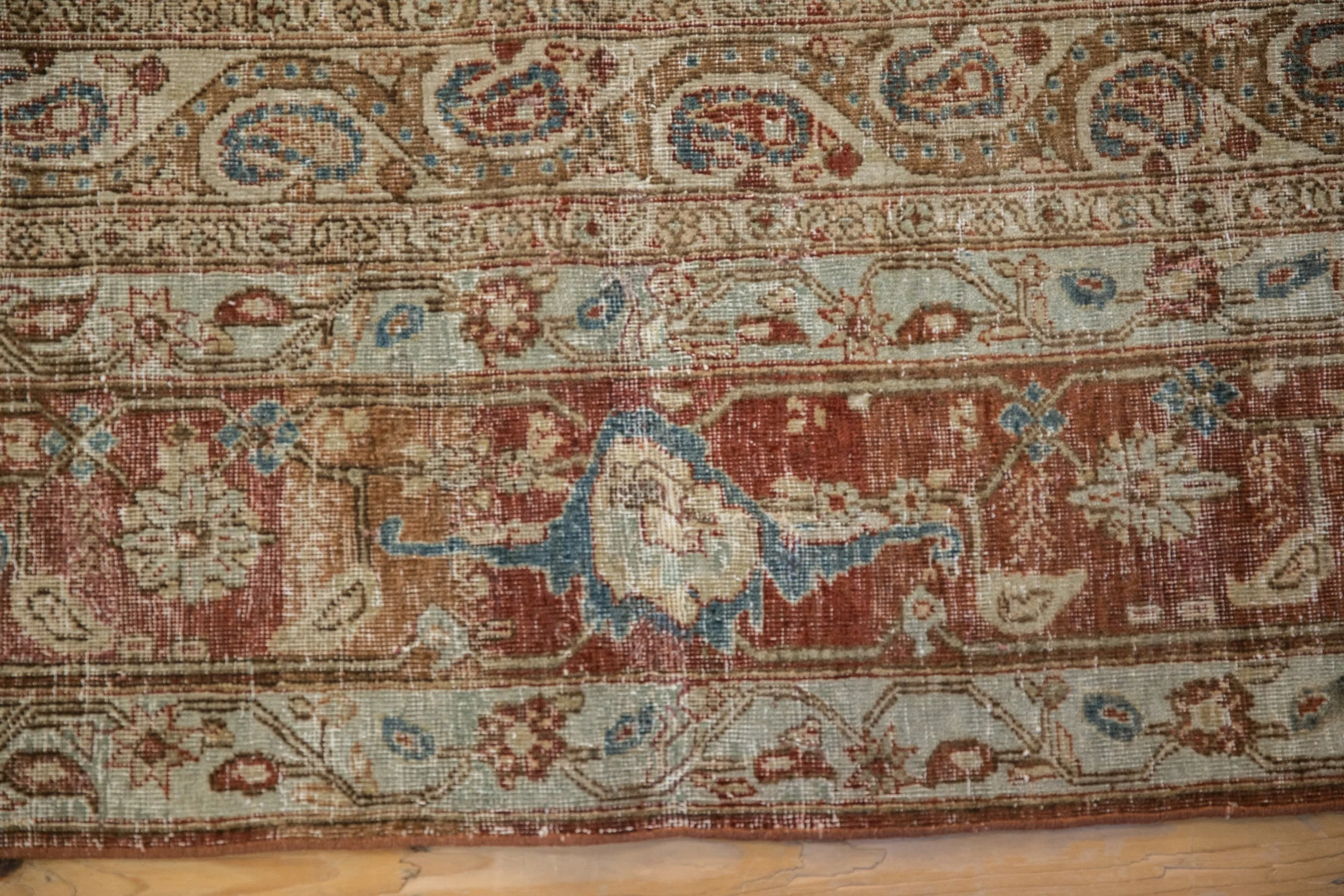 7.5x10.5 Vintage Distressed Qom Carpet - Image 8