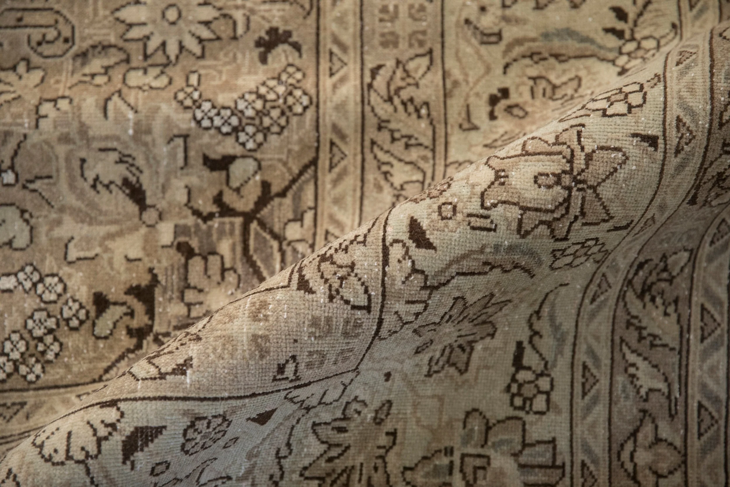 7.5x10.5 Vintage Distressed Tabriz Carpet - Image 11