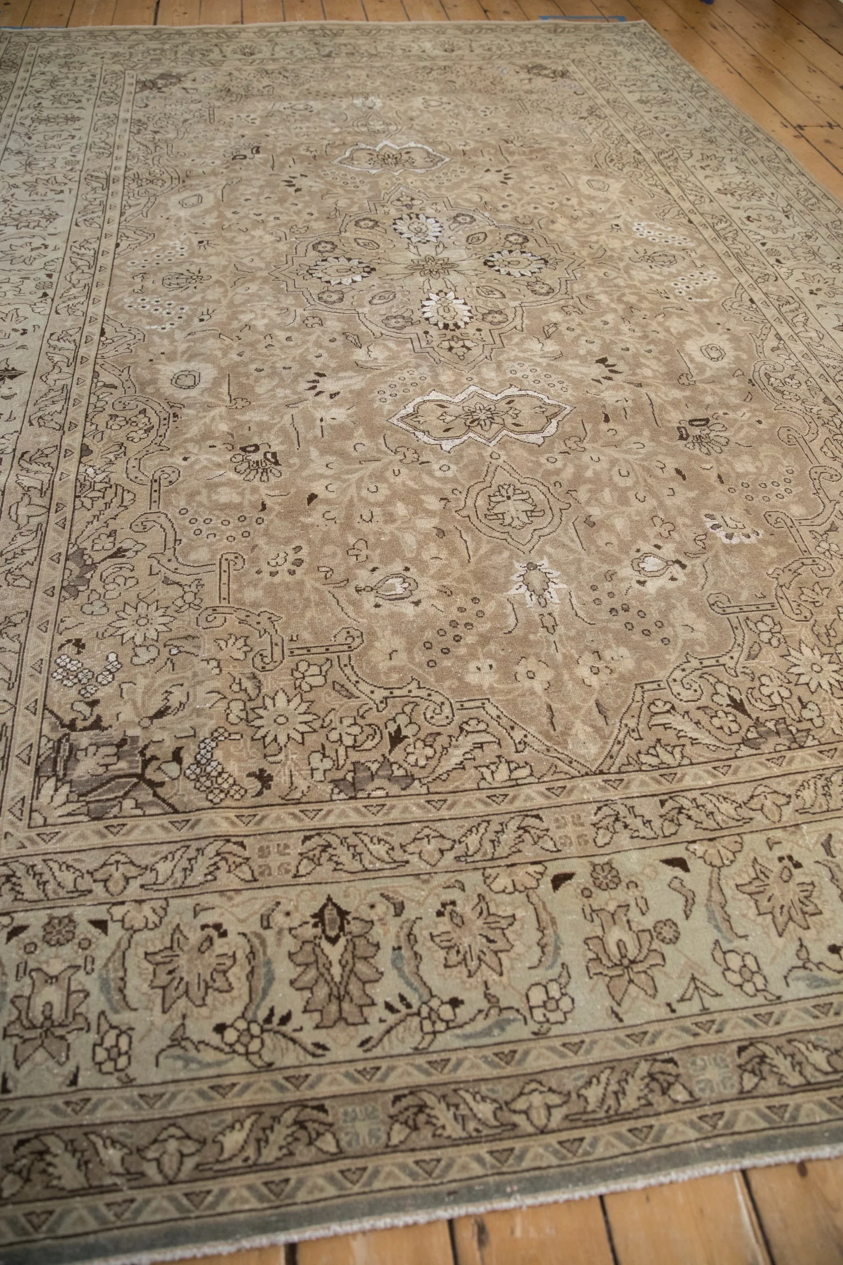 7.5x10.5 Vintage Distressed Tabriz Carpet - Image 9