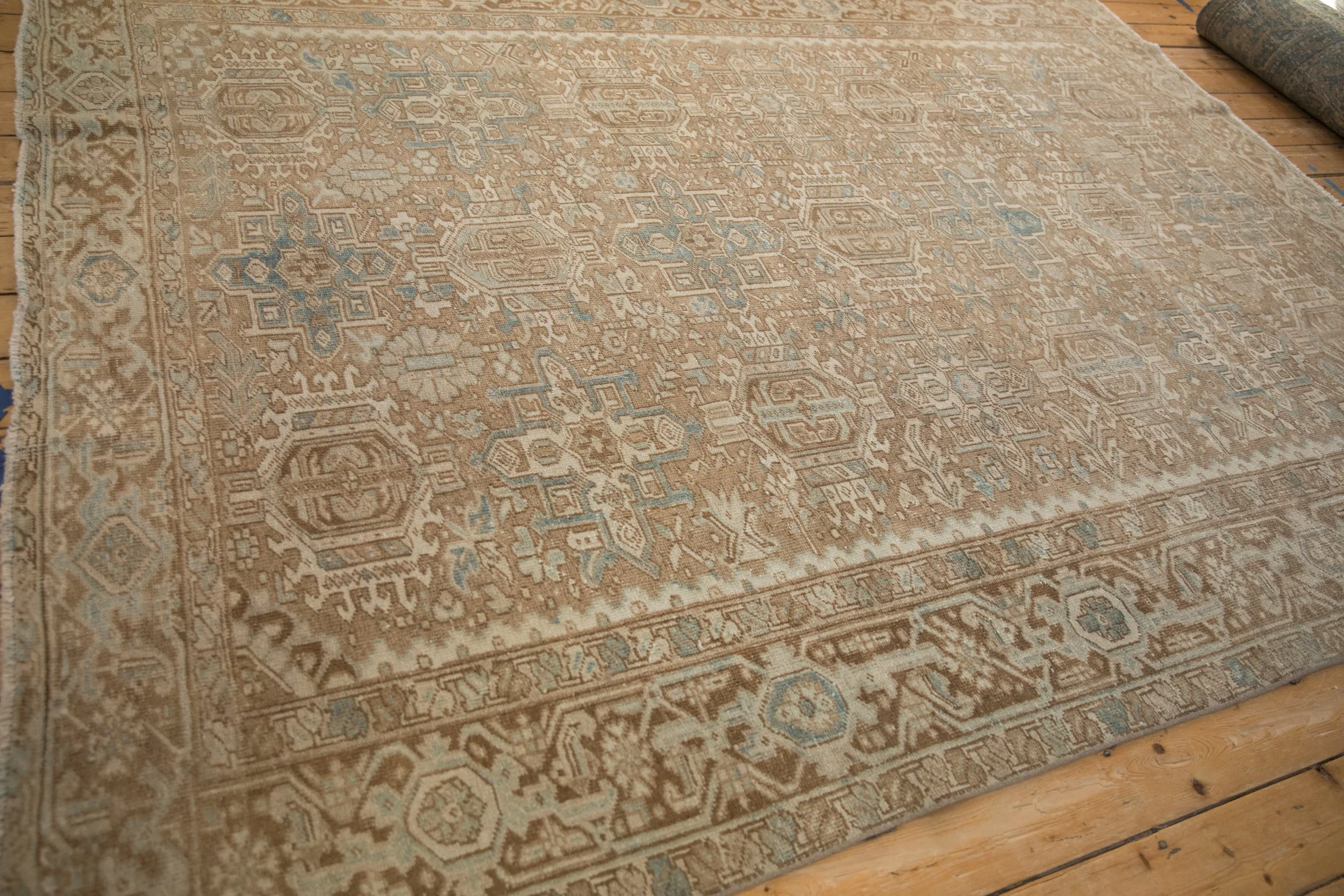 7.5x10 Vintage Distressed Heriz Carpet - Image 8