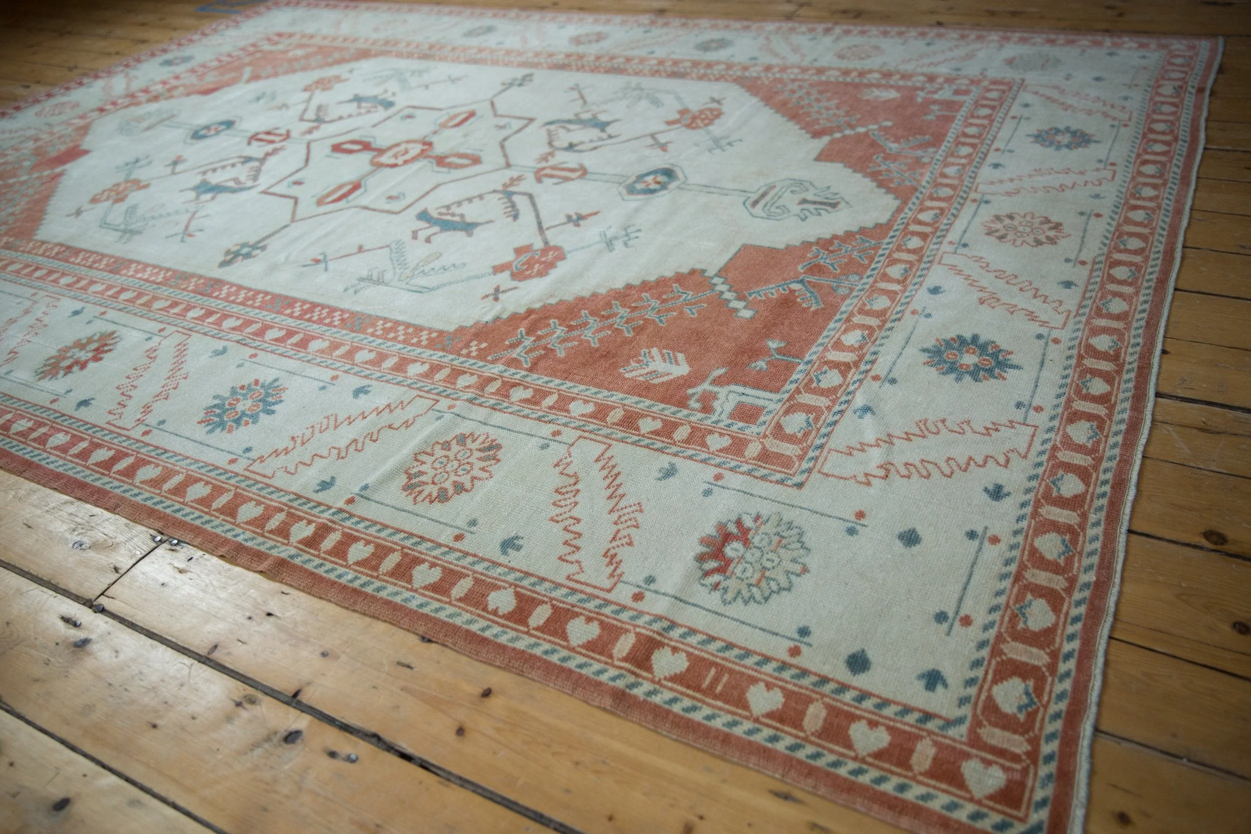 7.5x10 Vintage Distressed Oushak Carpet - Image 3
