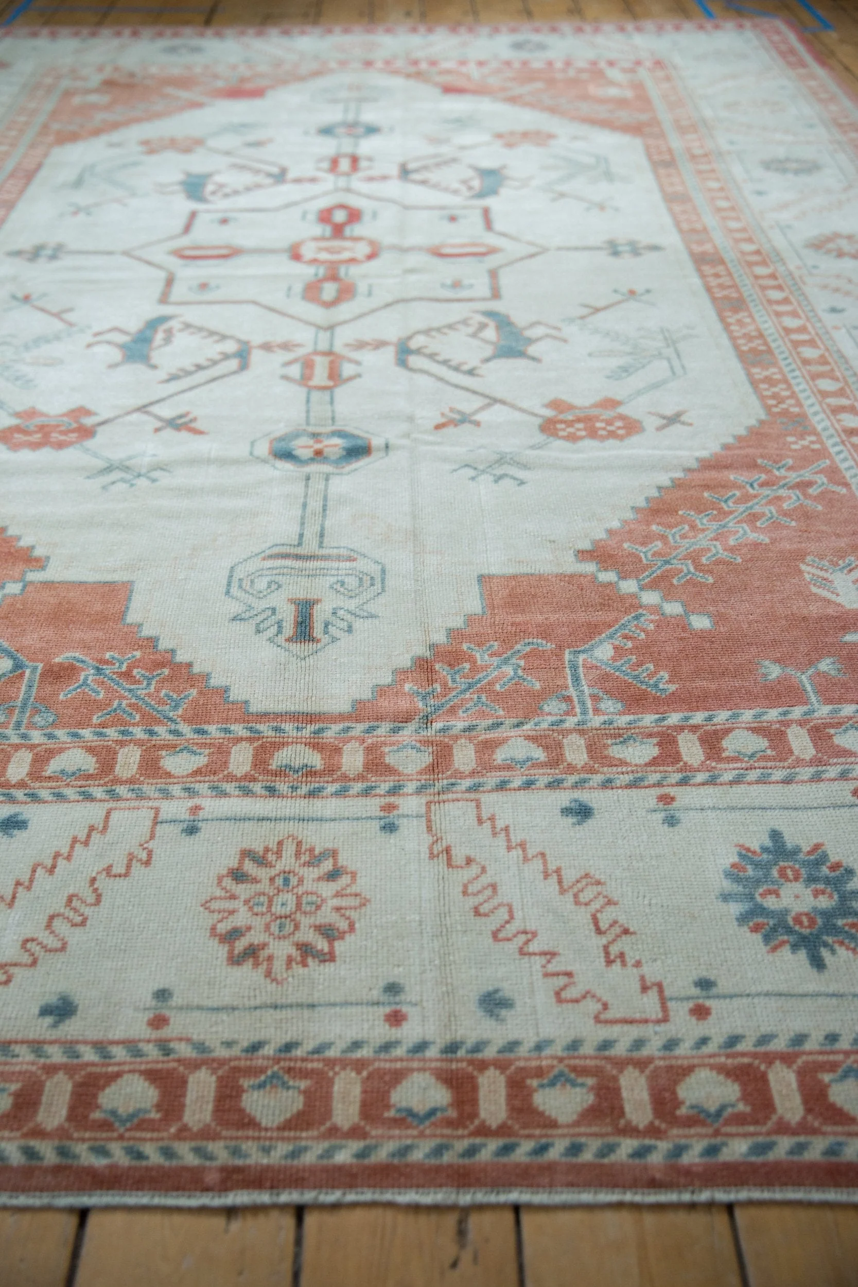 7.5x10 Vintage Distressed Oushak Carpet - Image 5