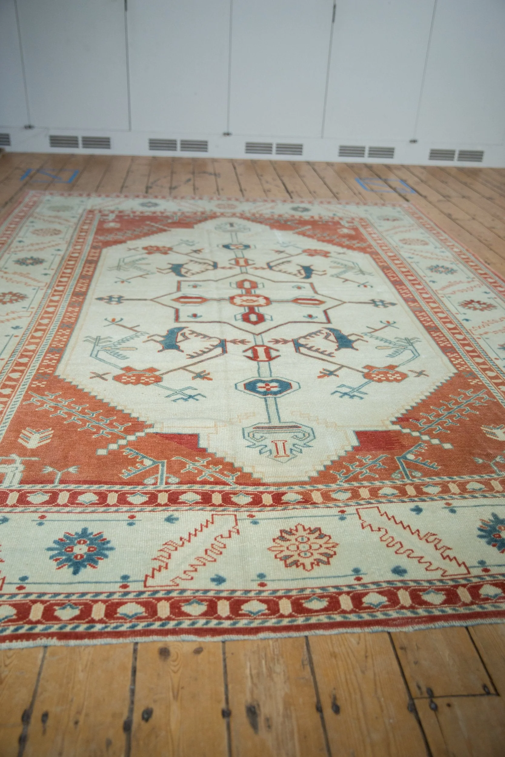 7.5x10 Vintage Distressed Oushak Carpet - Image 8