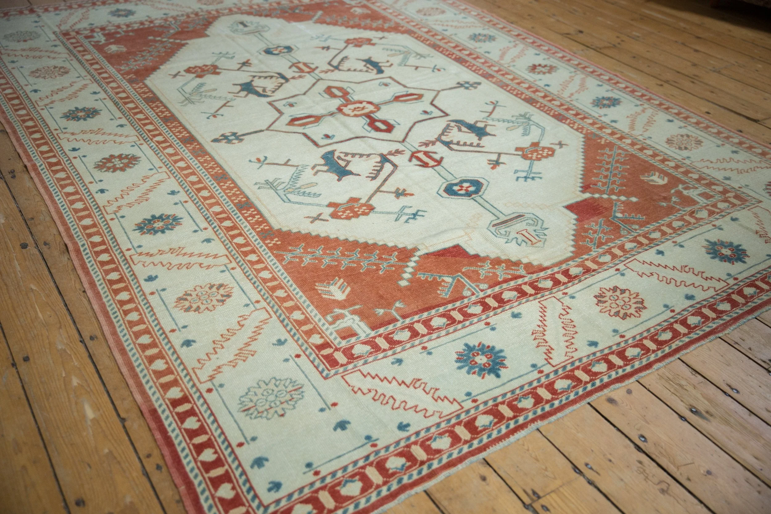7.5x10 Vintage Distressed Oushak Carpet - Image 9