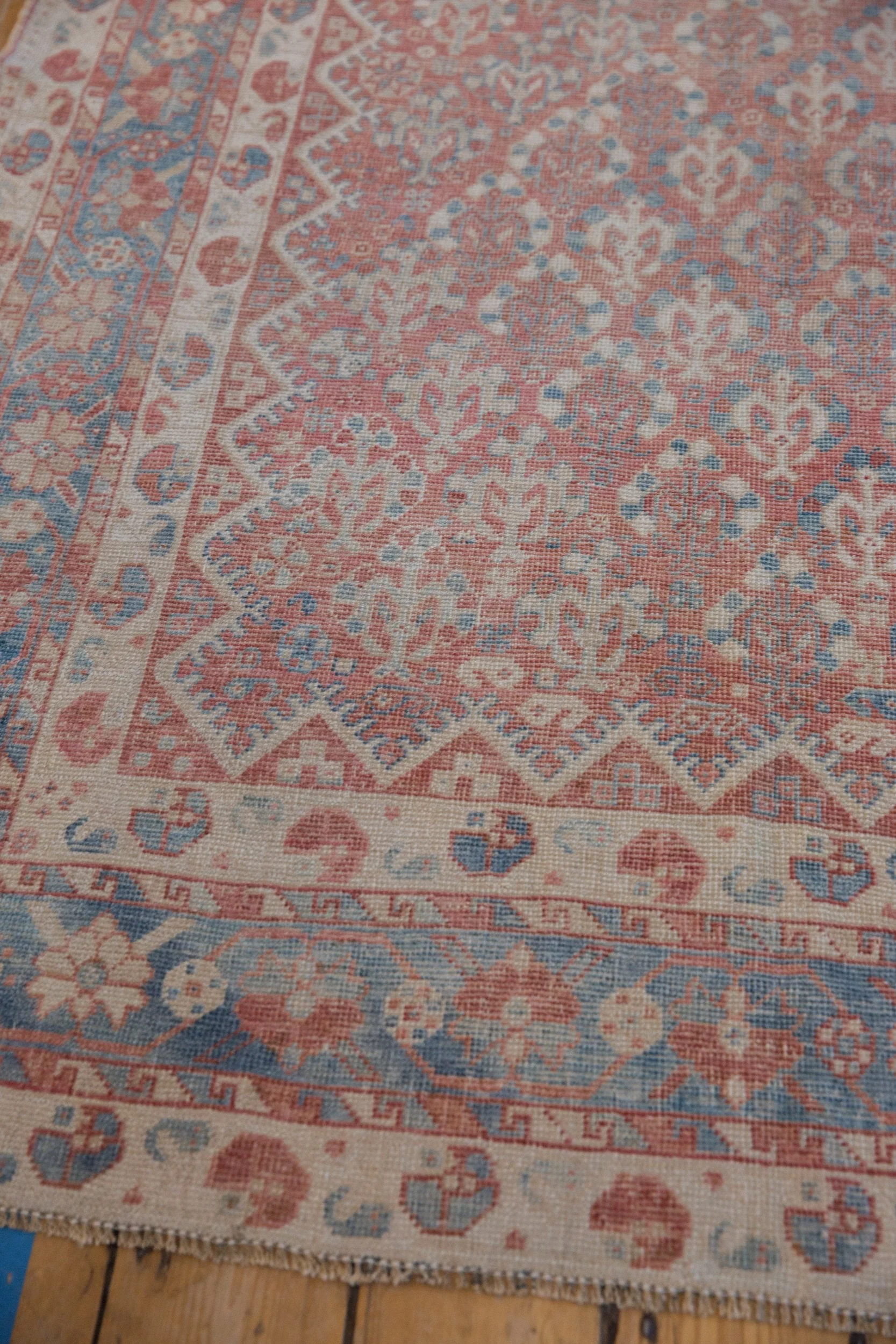 7.5x10 Vintage Distressed Qashqai Carpet - Image 7