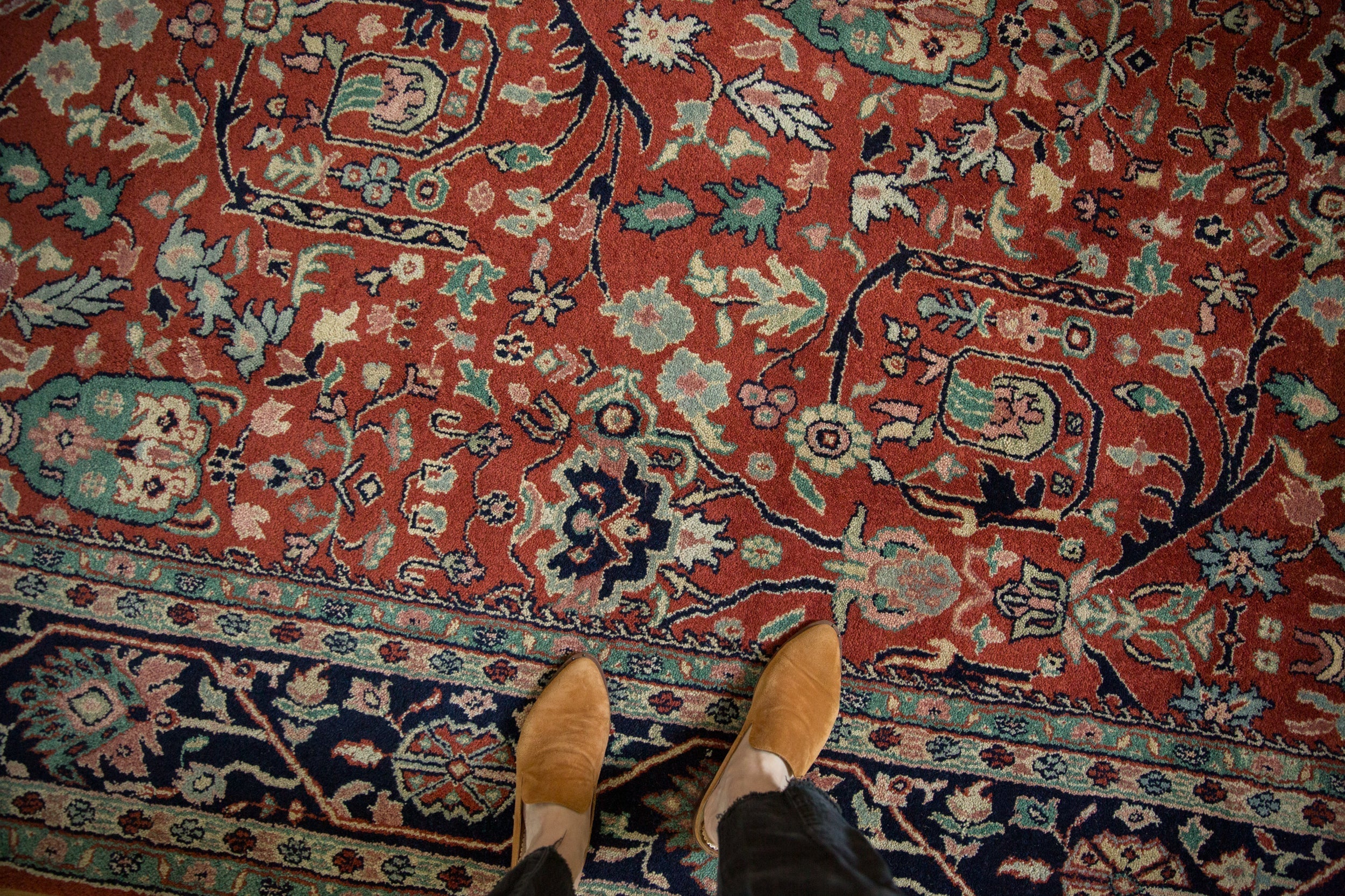 7.5x10 Vintage Indian Bijar Design Carpet - Image 2
