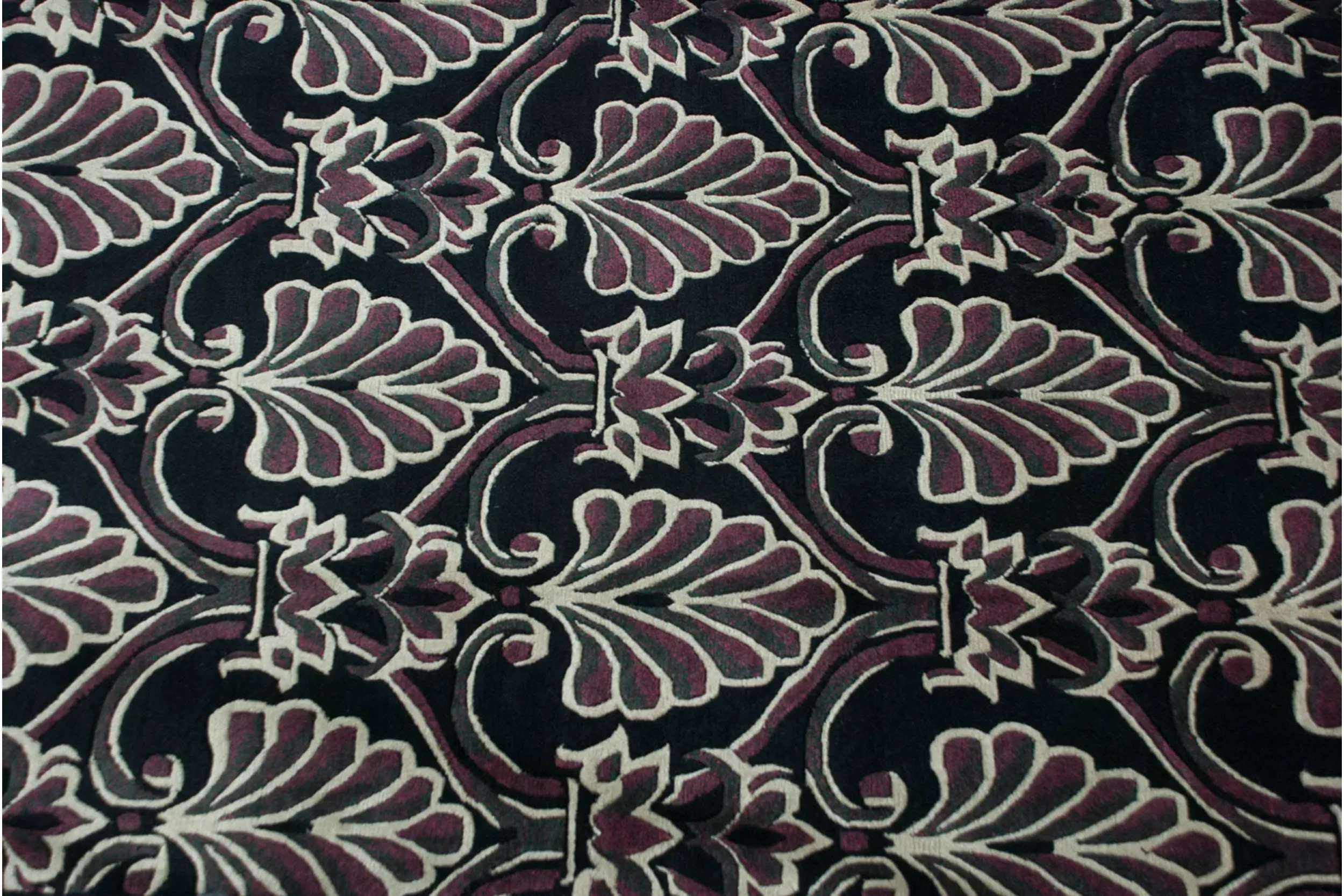 7.5x10 Vintage Indian Damask Design Carpet - Image 4