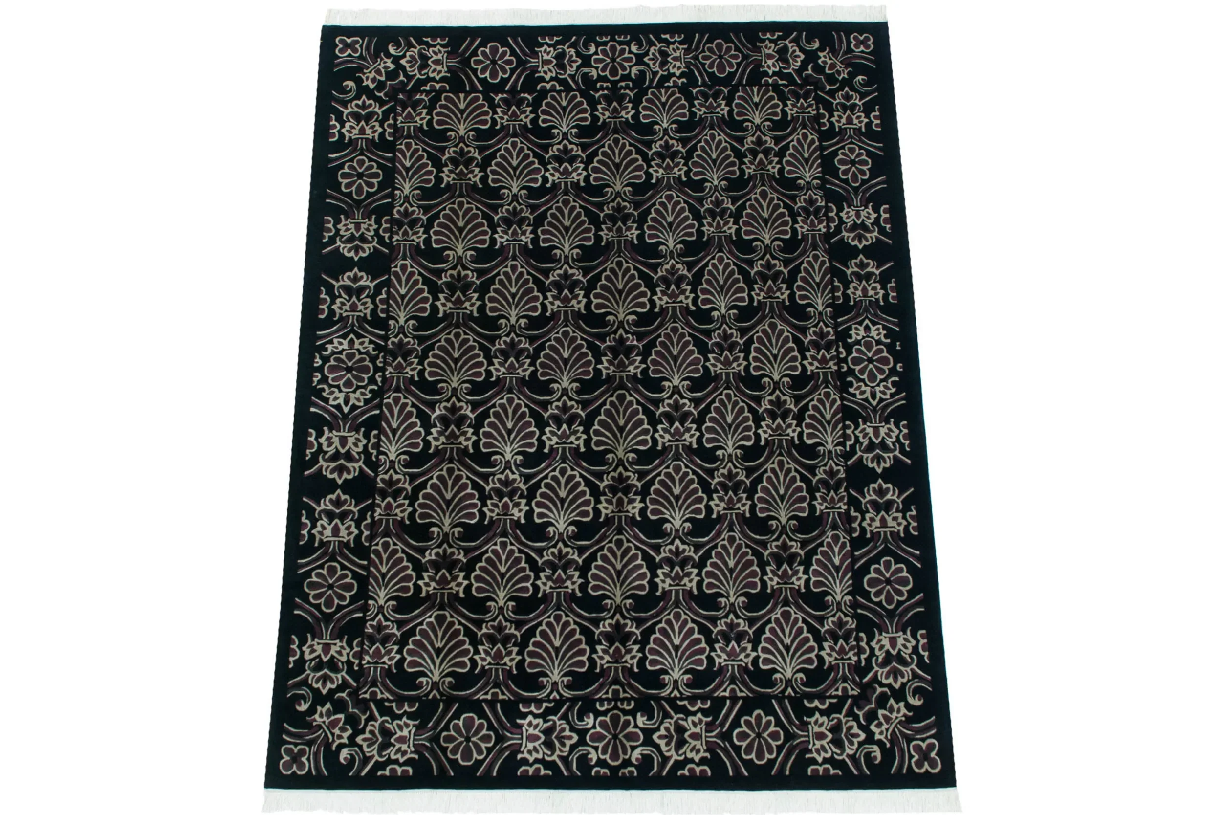 7.5x10 Vintage Indian Damask Design Carpet - Image 5