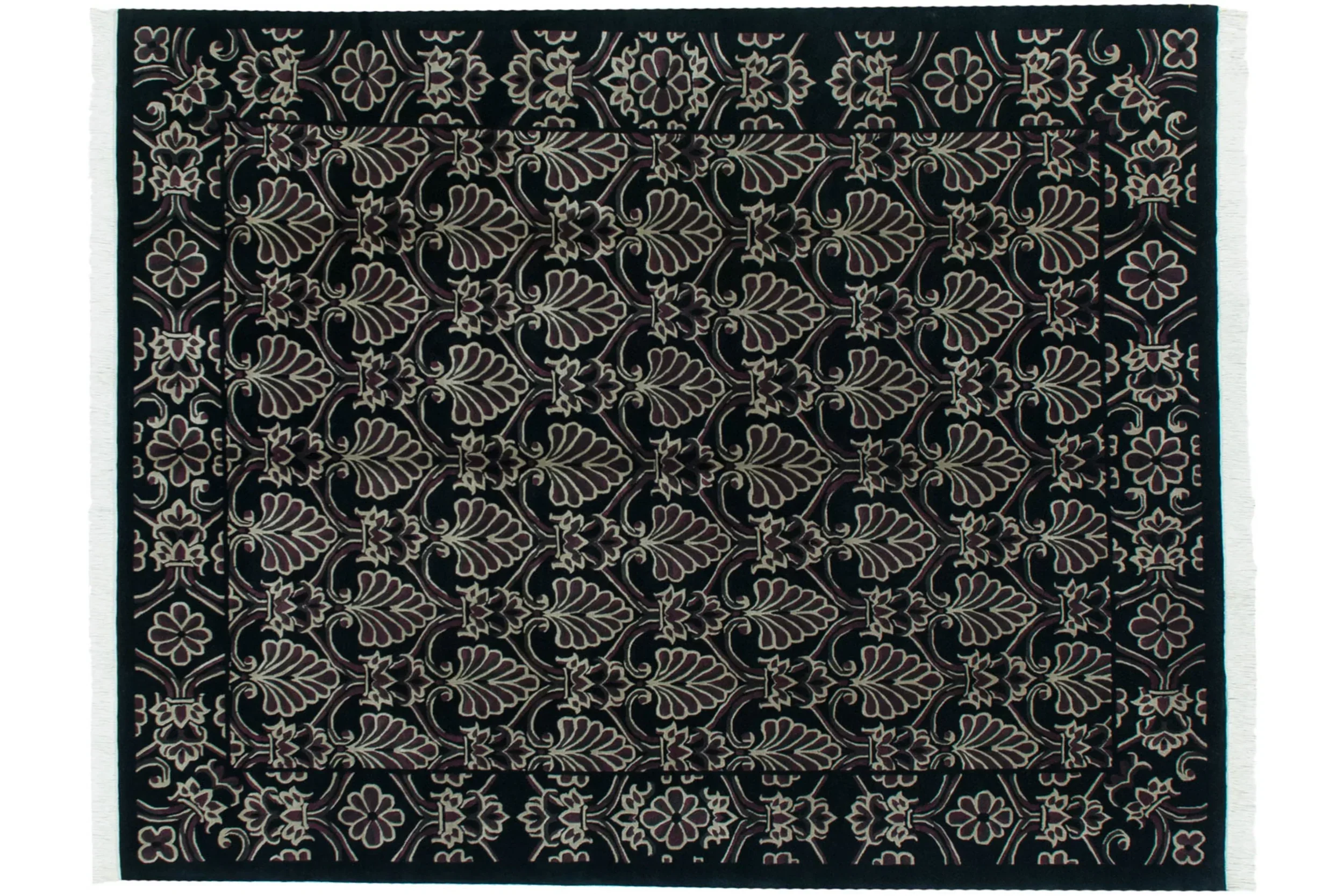 7.5x10 Vintage Indian Damask Design Carpet - Image 6