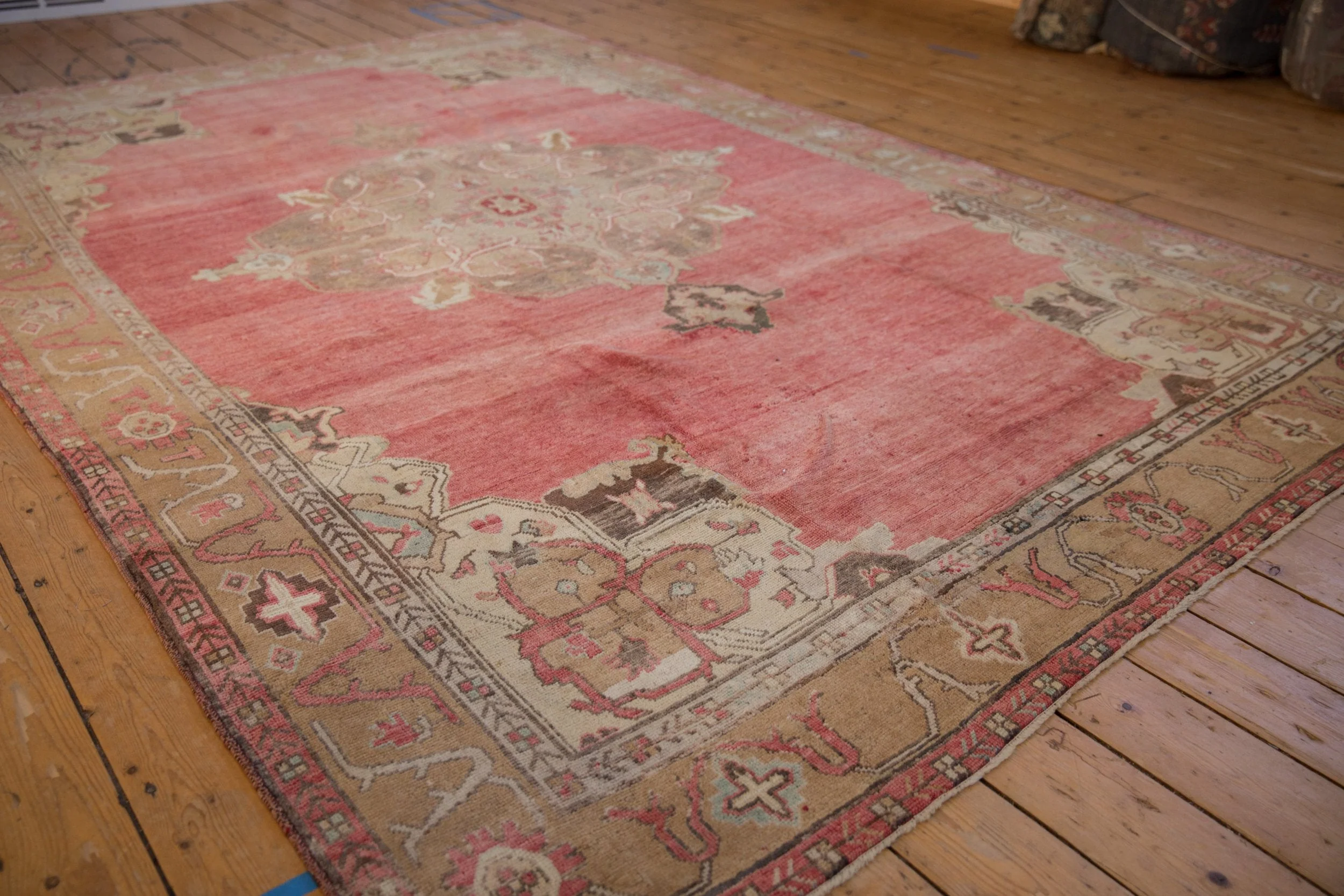 7.5x11 Vintage Distressed Oushak Carpet - Image 3