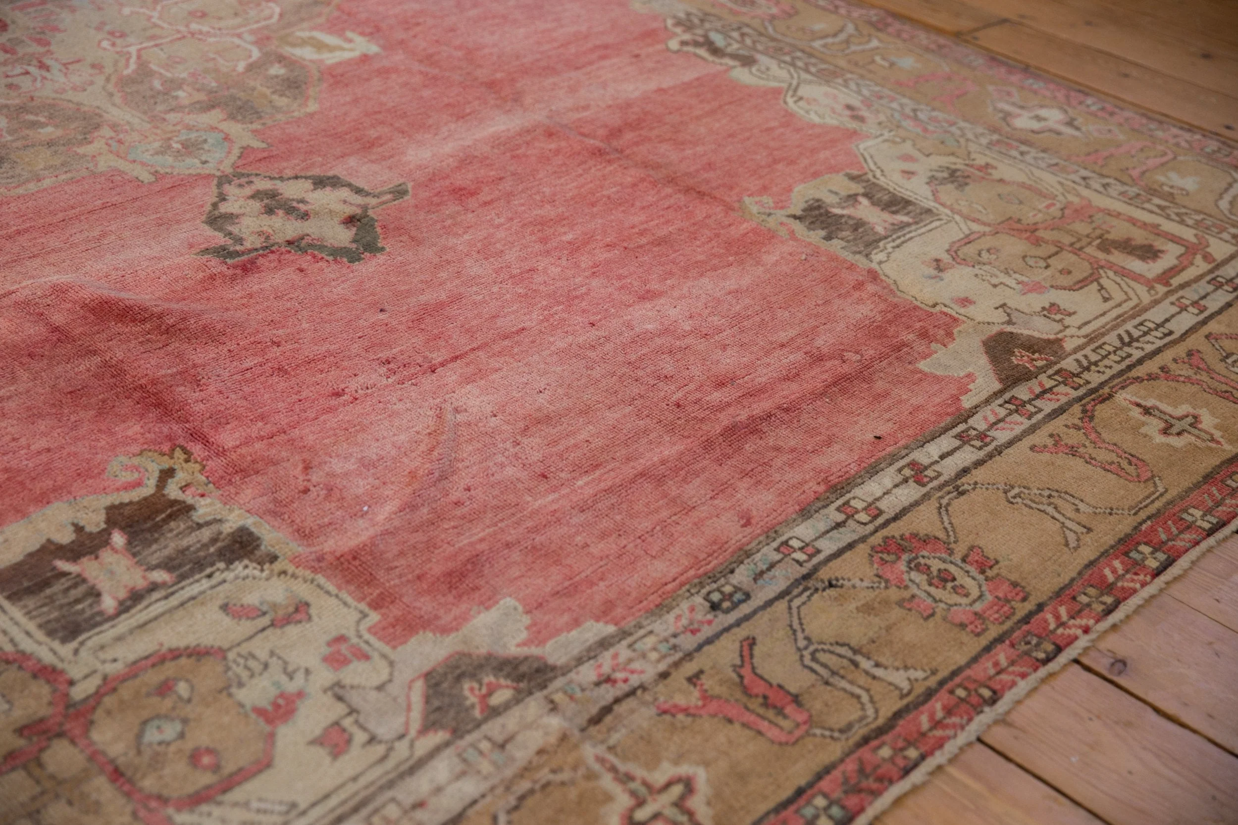 7.5x11 Vintage Distressed Oushak Carpet - Image 4