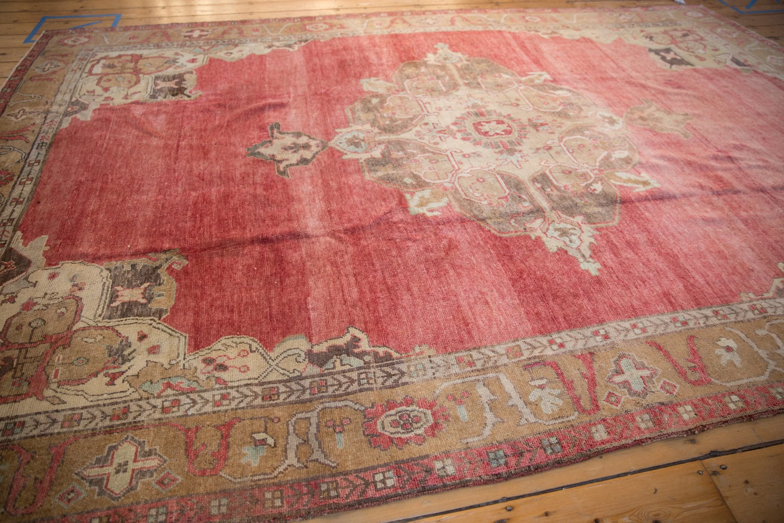 7.5x11 Vintage Distressed Oushak Carpet - Image 5