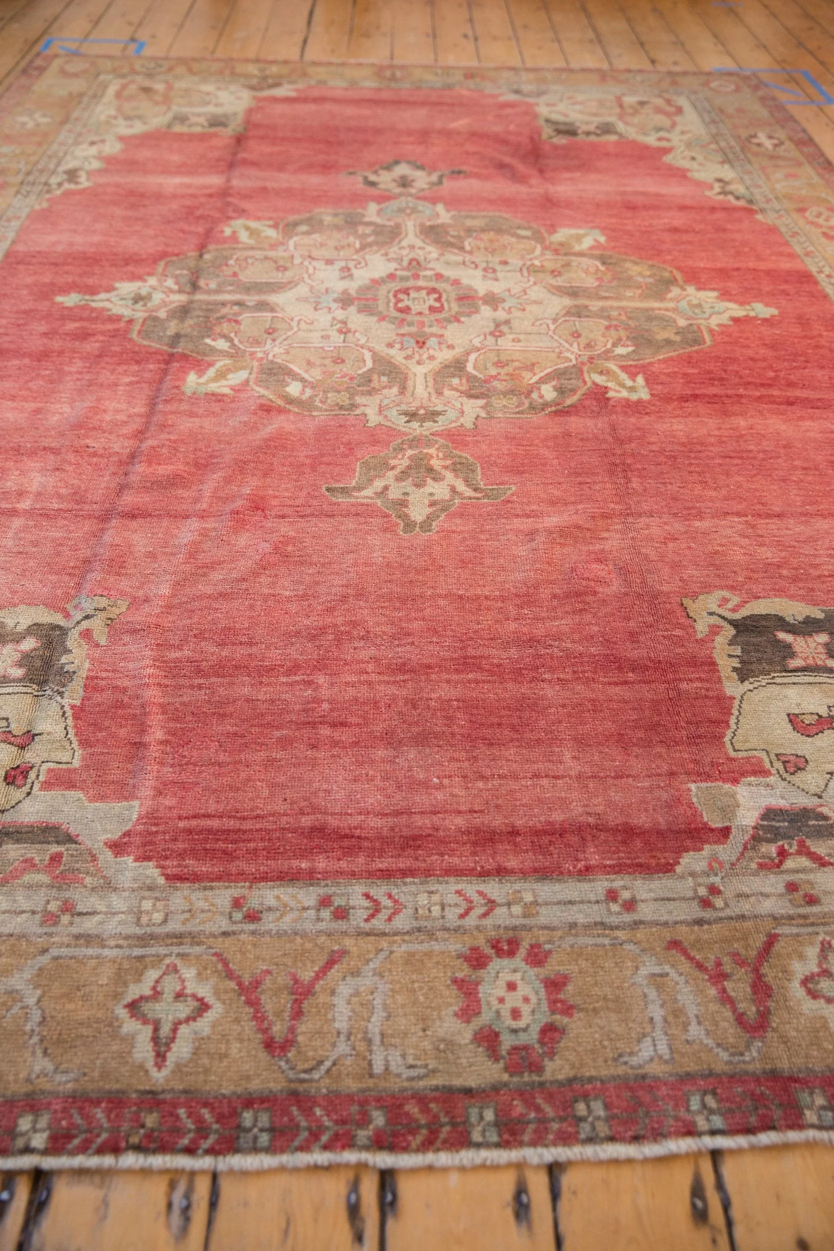 7.5x11 Vintage Distressed Oushak Carpet - Image 7