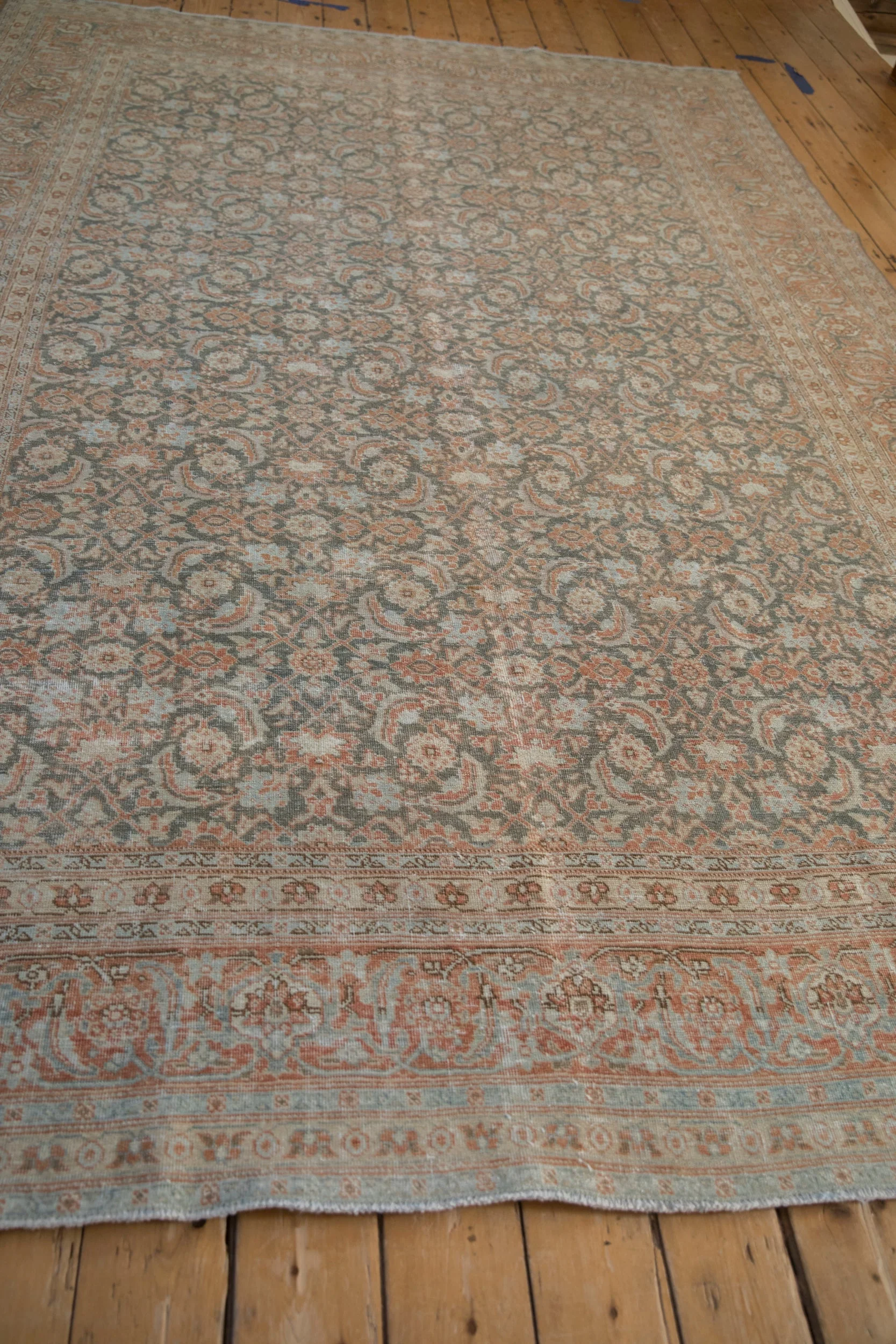 7.5x11 Vintage Distressed Tabriz Carpet - Image 7