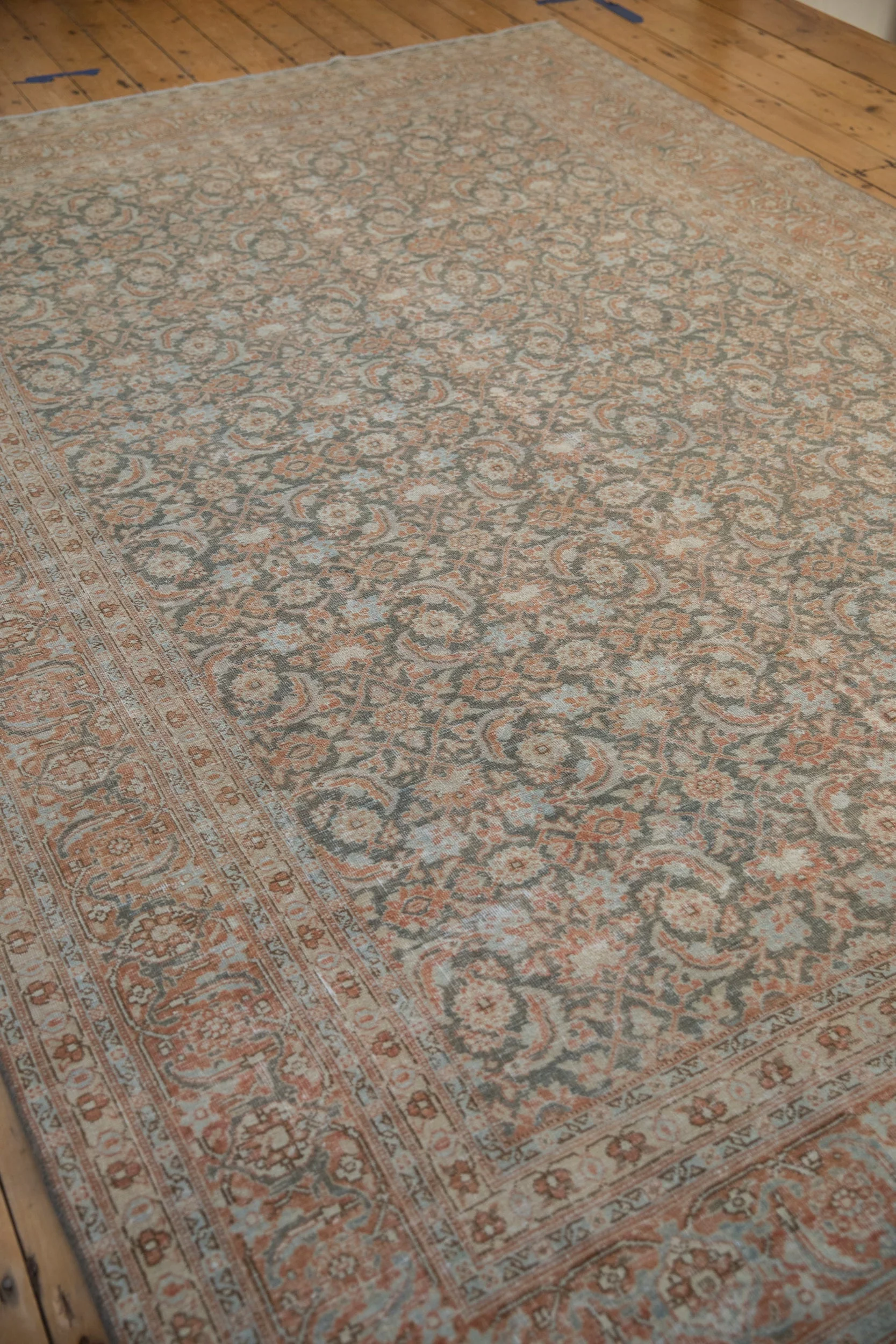 7.5x11 Vintage Distressed Tabriz Carpet - Image 8